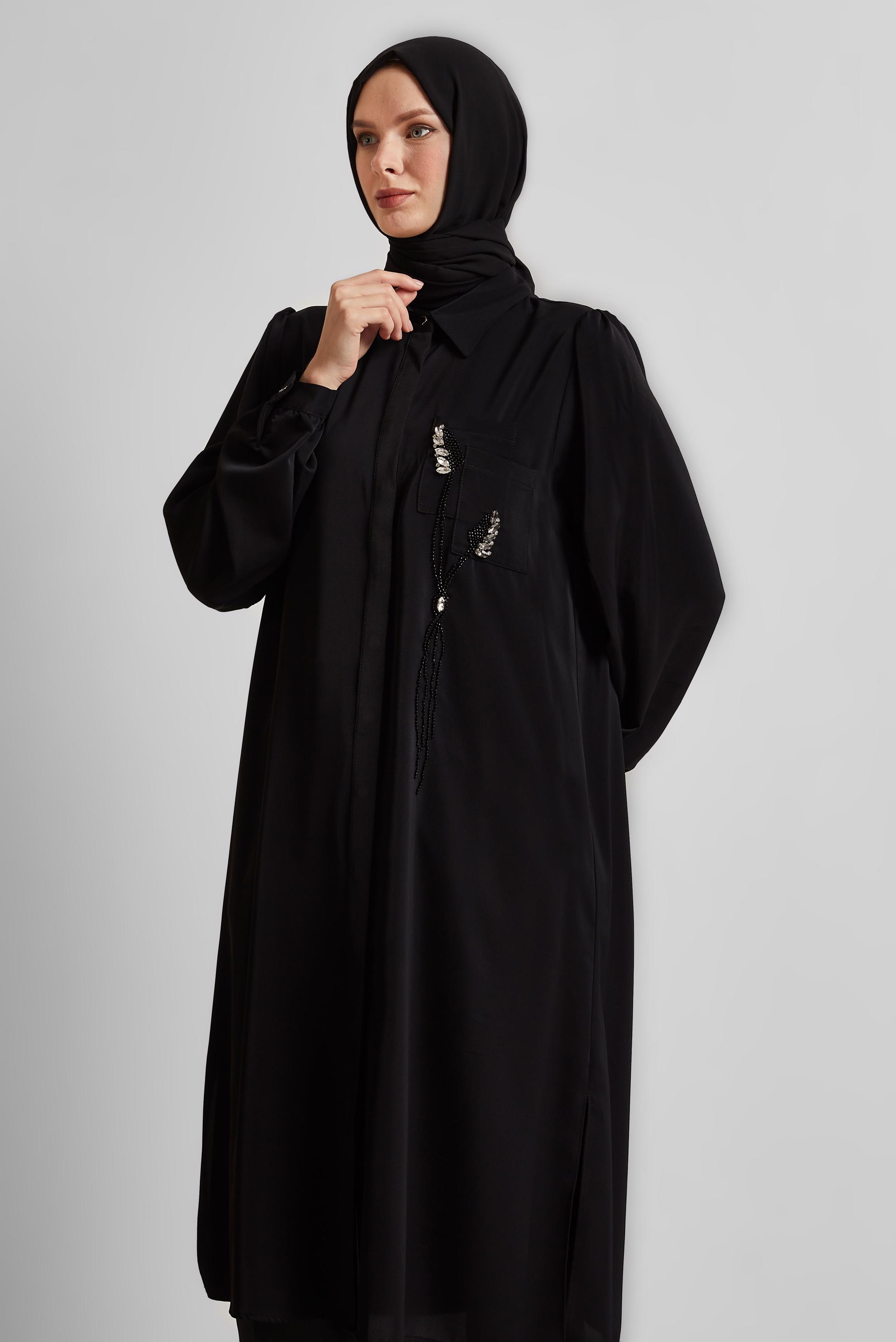 Tesettür giyim SİYAH UZUN TUNİK 45423