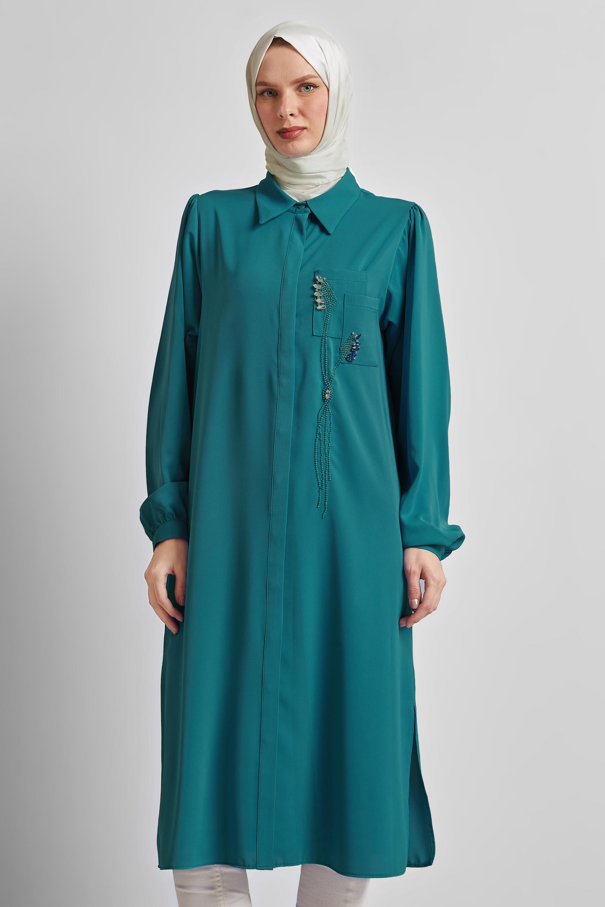 Hijab clothing BLUE LONG TUNIC 45423