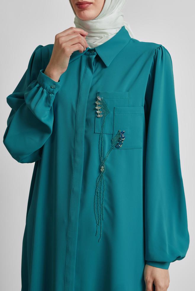 Hijab clothing BLUE LONG TUNIC 45423 - ALVİNA