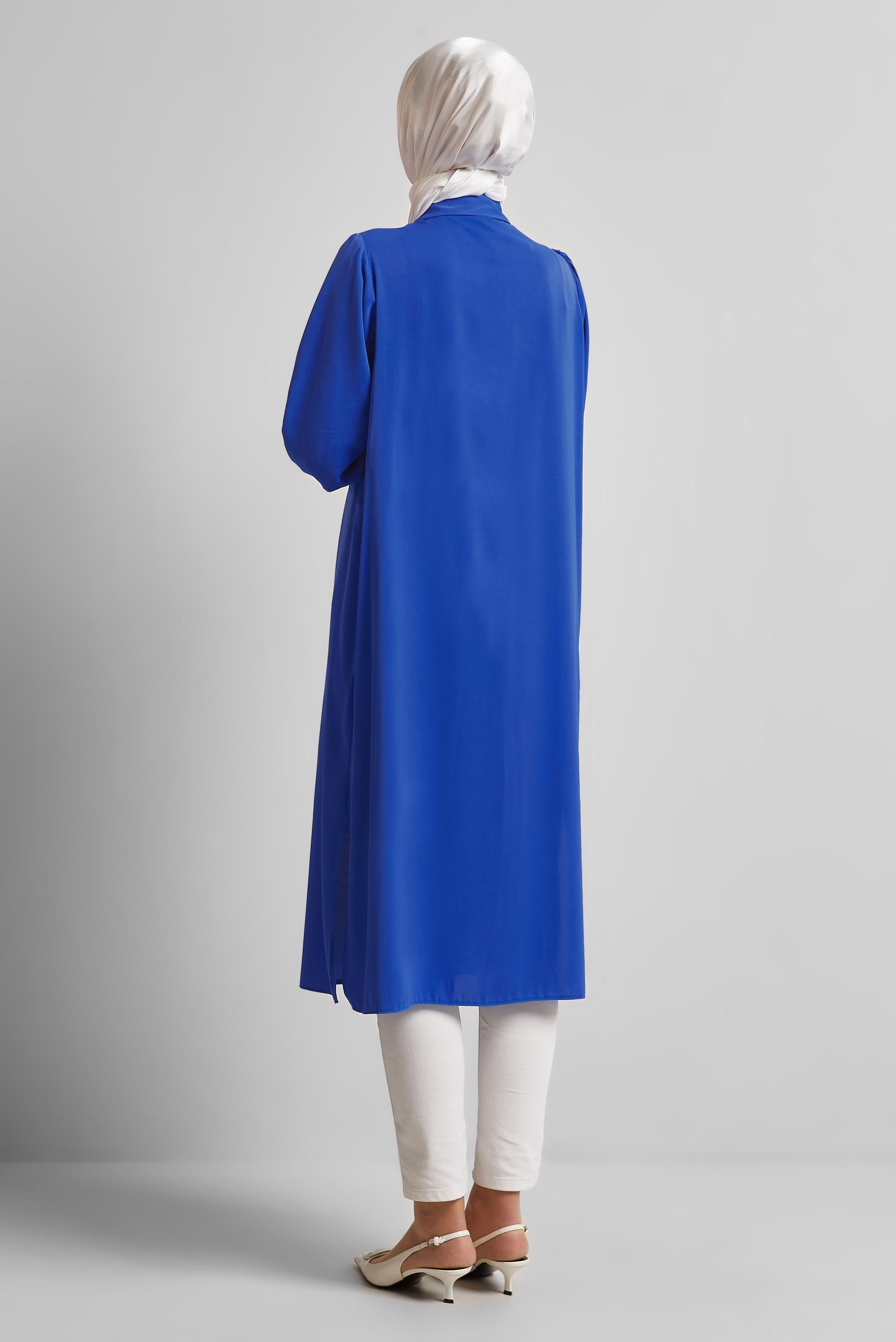 Tesettür giyim LACİVERT UZUN TUNİK 45423