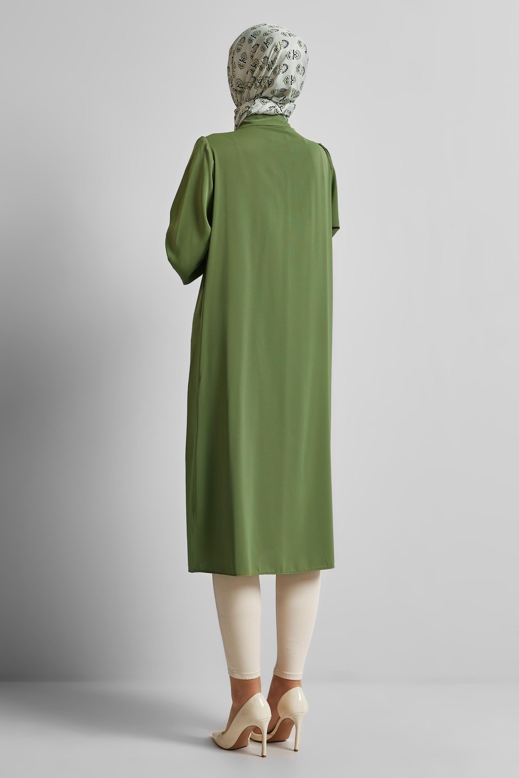 Tesettür giyim YEŞİL UZUN TUNİK 45423