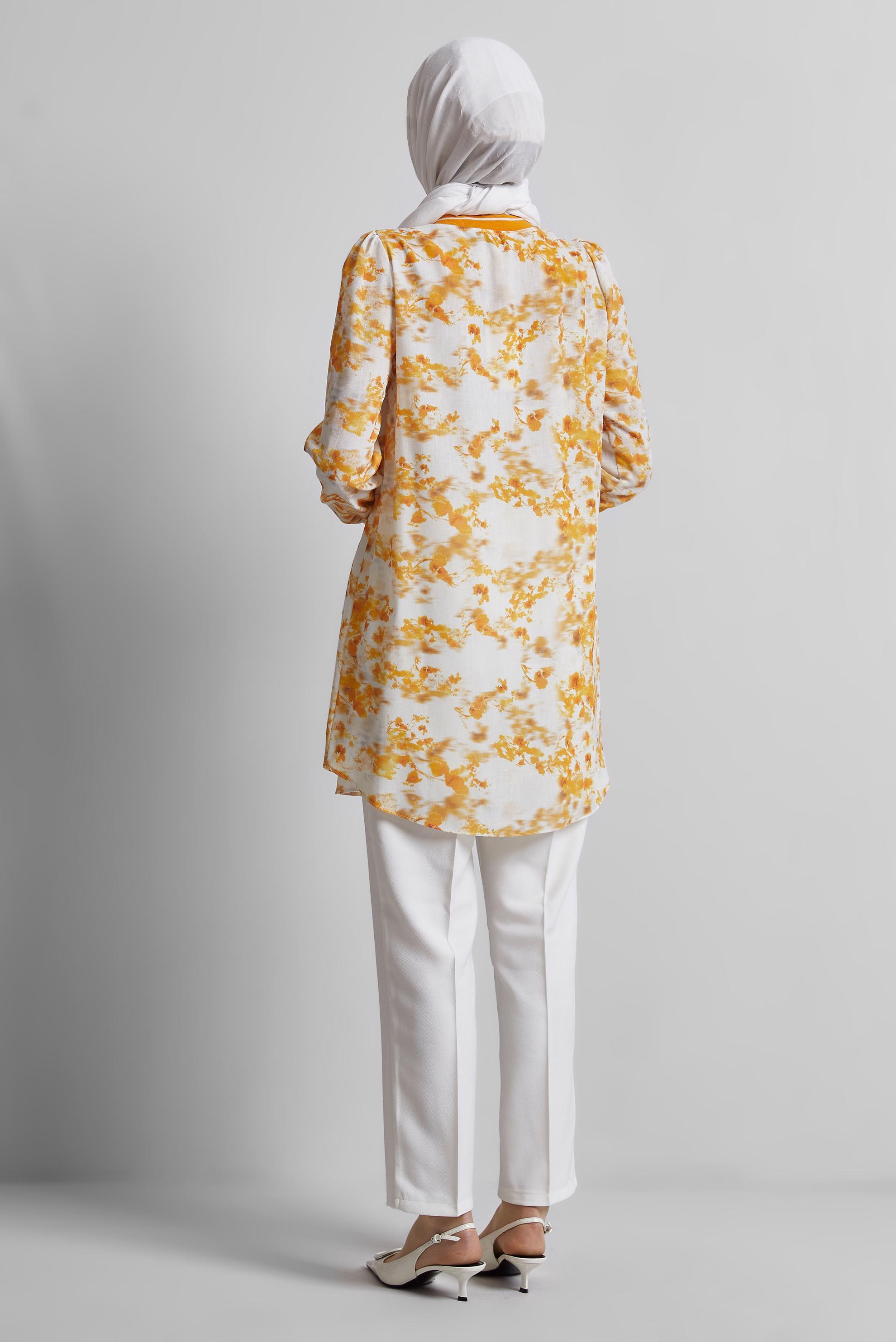 Vêtements hijab ORANGE TUNIQUE À MOTIFS 45424