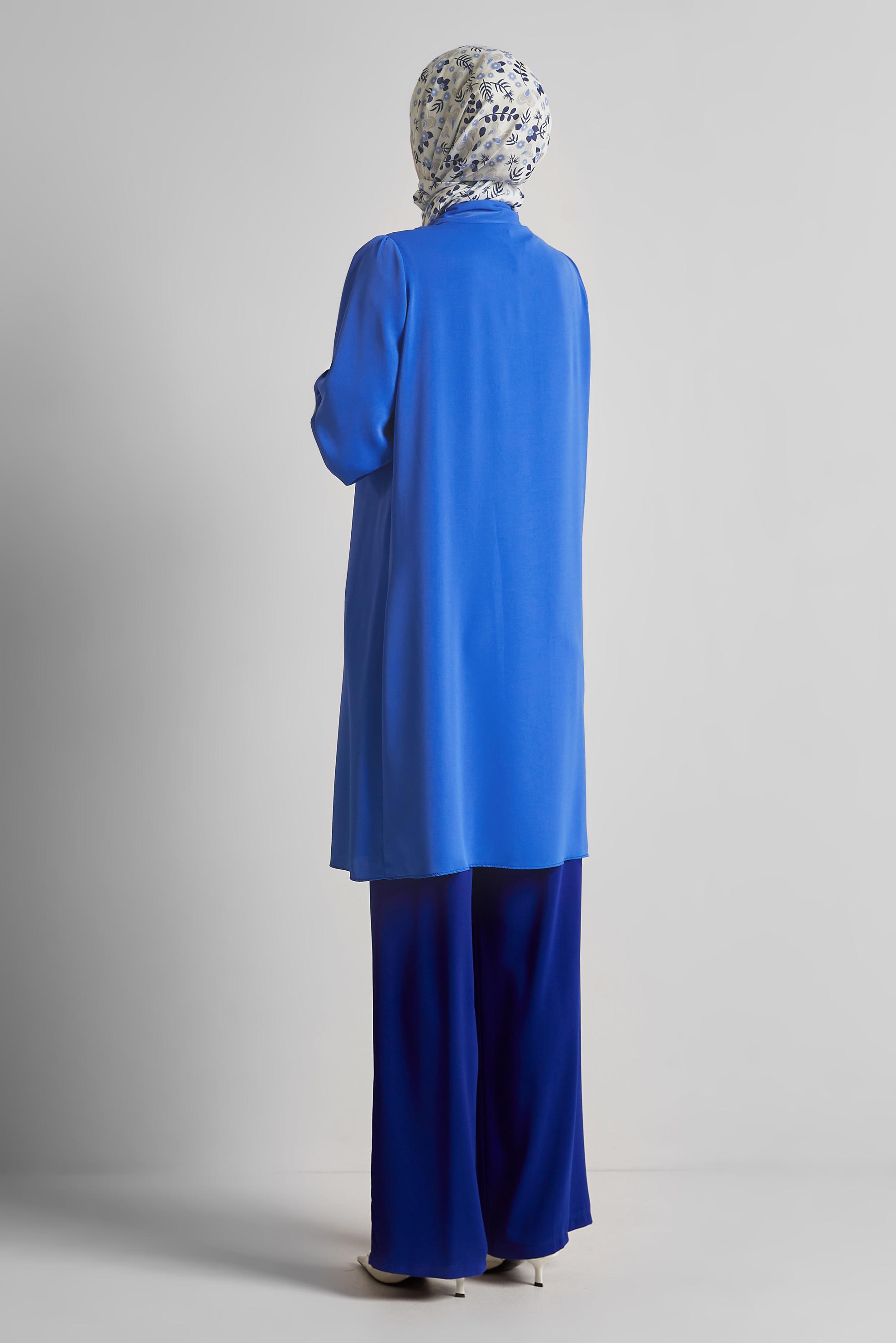 Tesettür giyim LACİVERT GÖMLEK YAKA TUNİK 45437