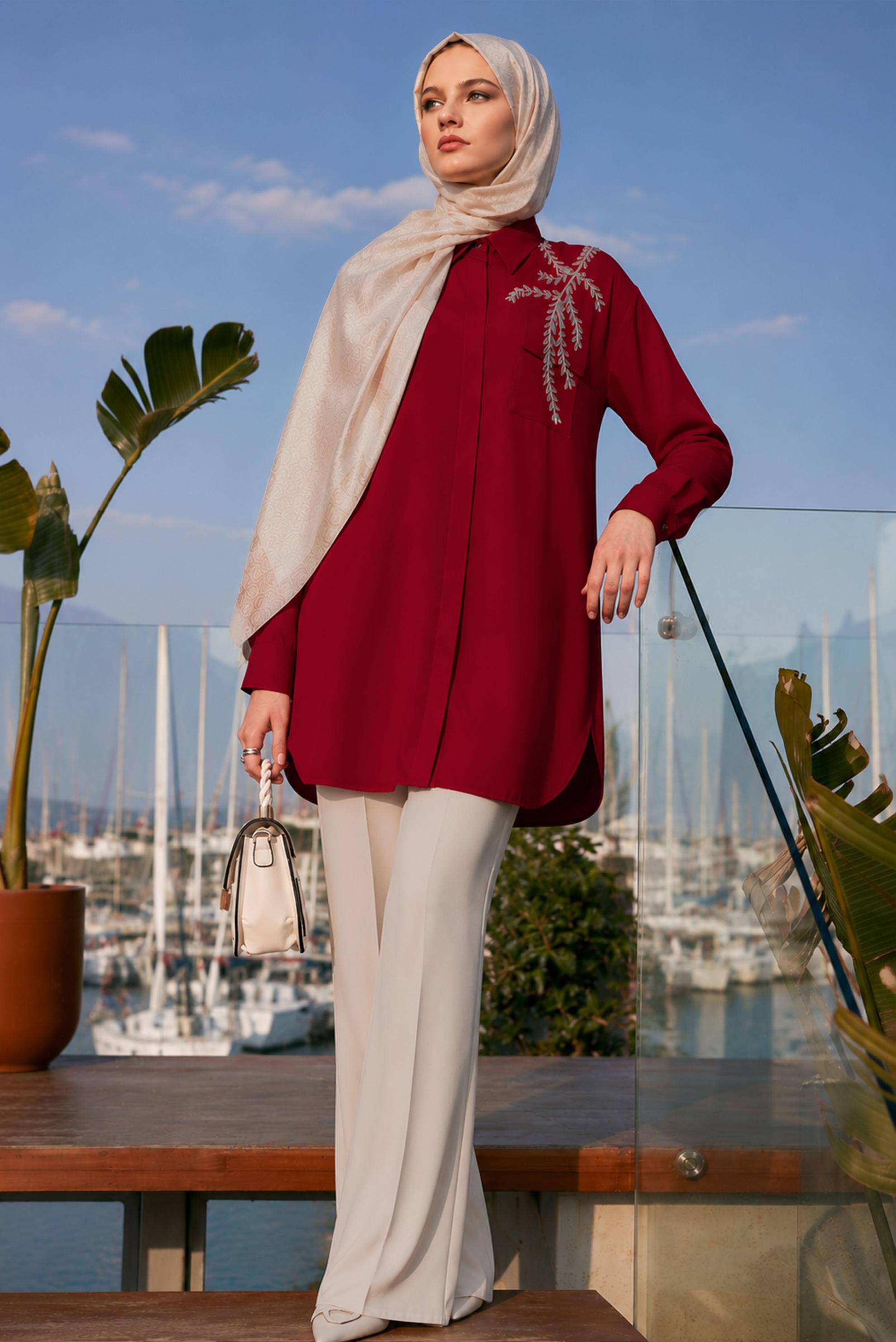 Vêtements hijab ROUGE 45456 MEDY TUNİK 38-46 TEK40