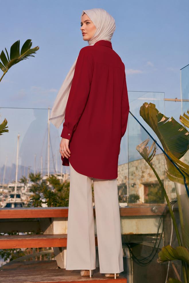 Vêtements hijab ROUGE 45456 MEDY TUNİK 38-46 TEK40 - ALVİNA