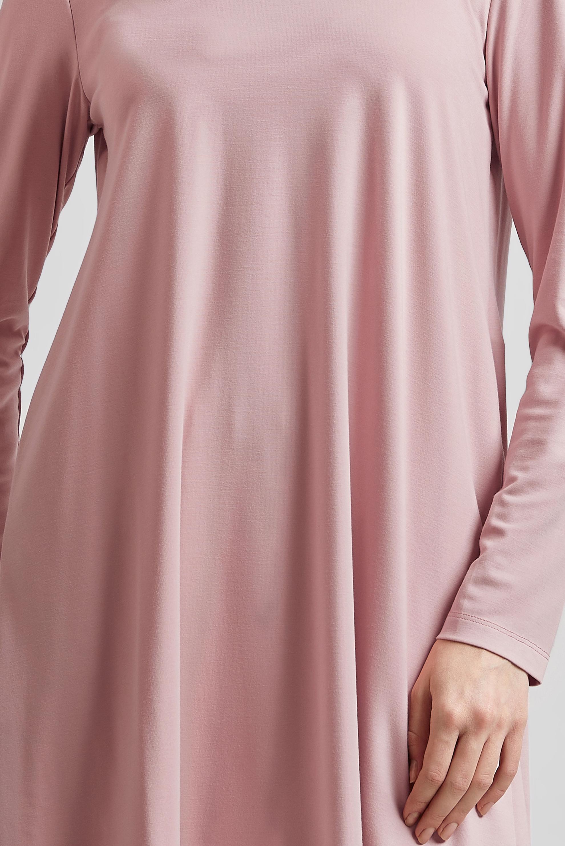 Tesettür giyim PUDRA BİSİKLET YAKA TUNİK 45480