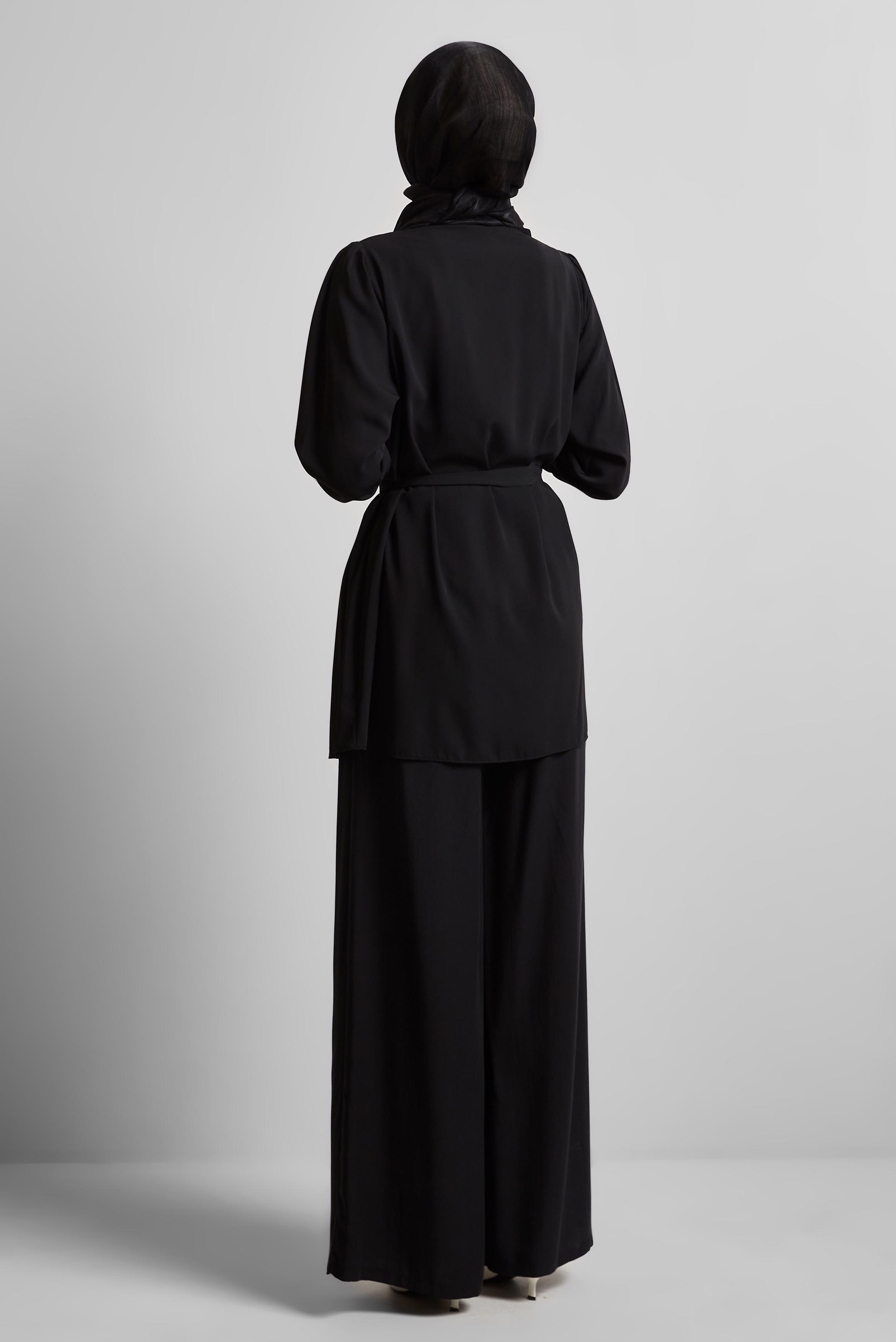 Tesettür giyim SİYAH TAŞ BASKILI TUNİK 45487