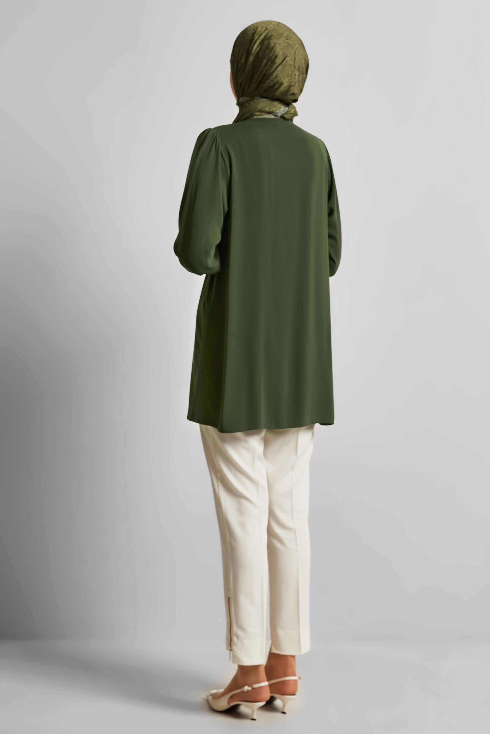 Tesettür giyim HAKİ TAŞ BASKILI TUNİK 45487