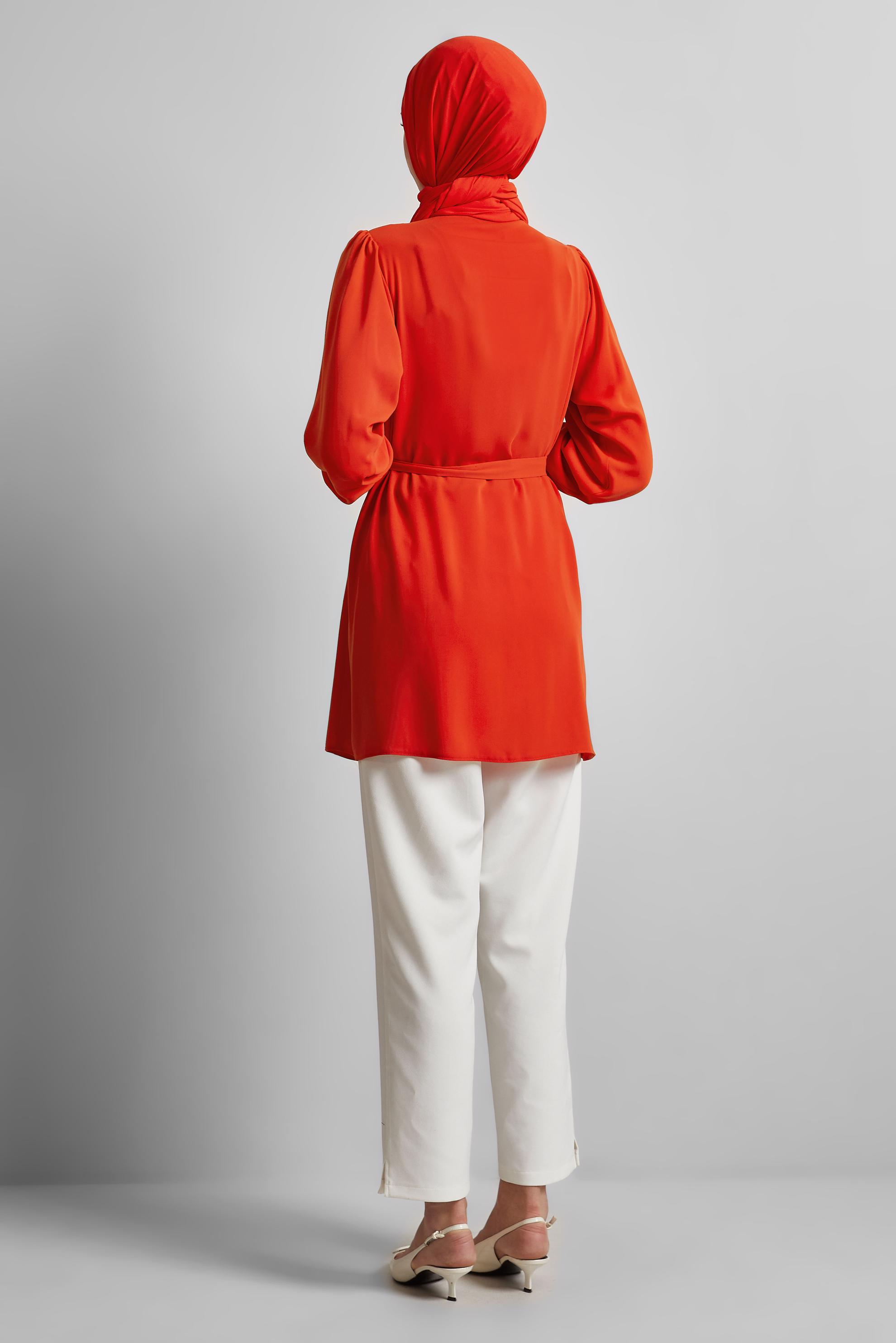 Tesettür giyim KIRMIZI TAŞ BASKILI TUNİK 45487