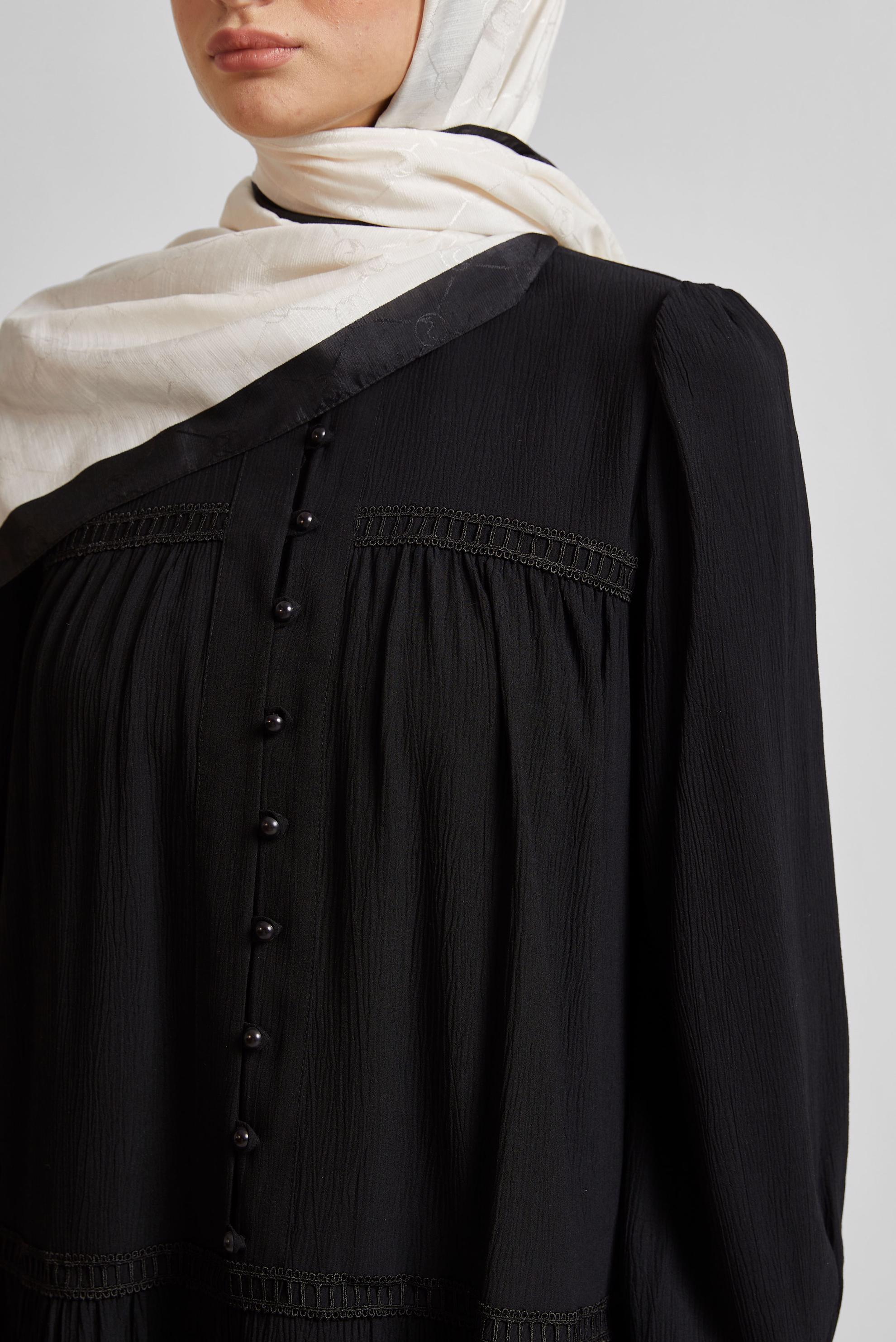 Tesettür giyim SİYAH VOLAN DETAYLI TUNİK 45493