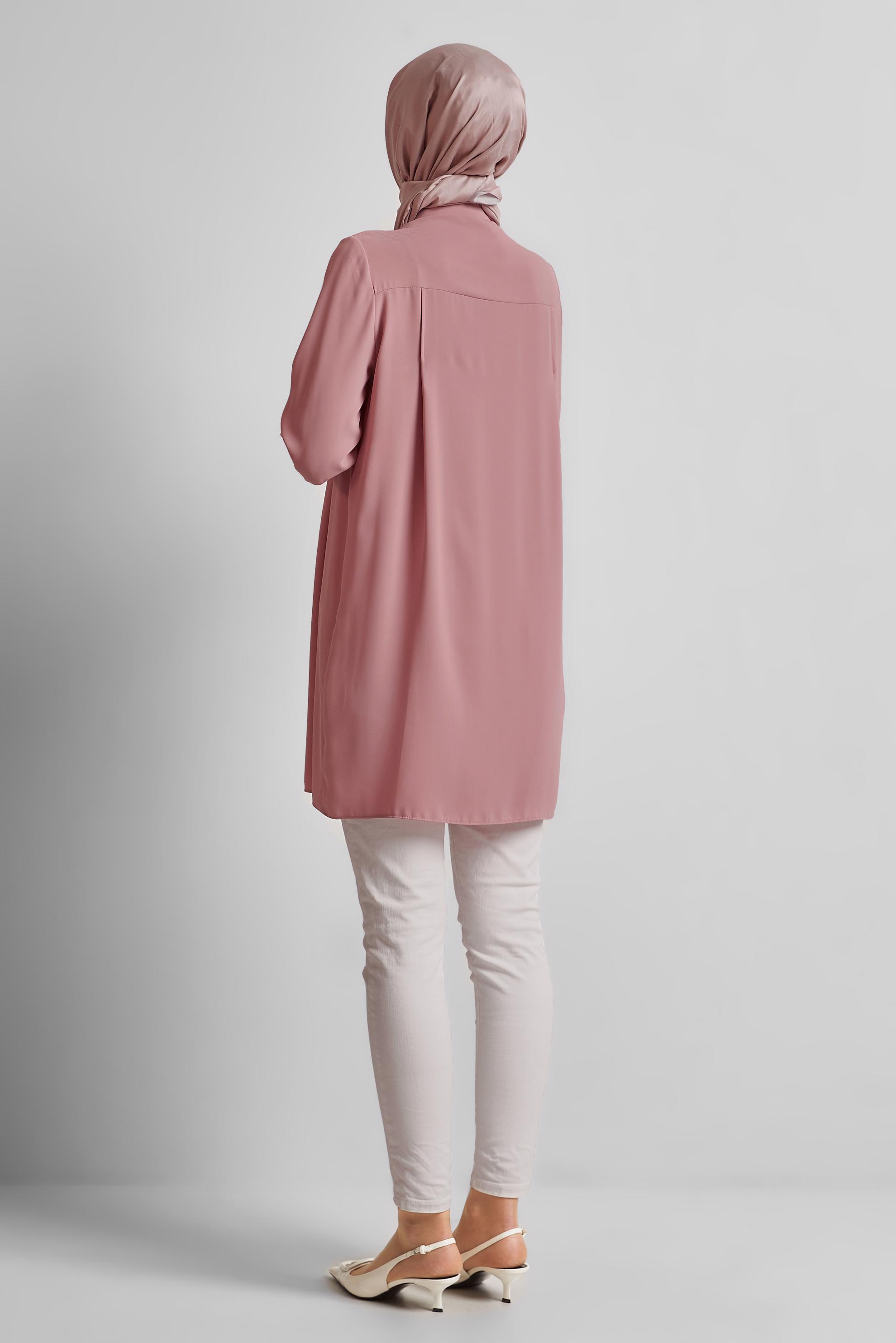 Tesettür giyim PUDRA BONCUK DETAYLI TUNİK 45494