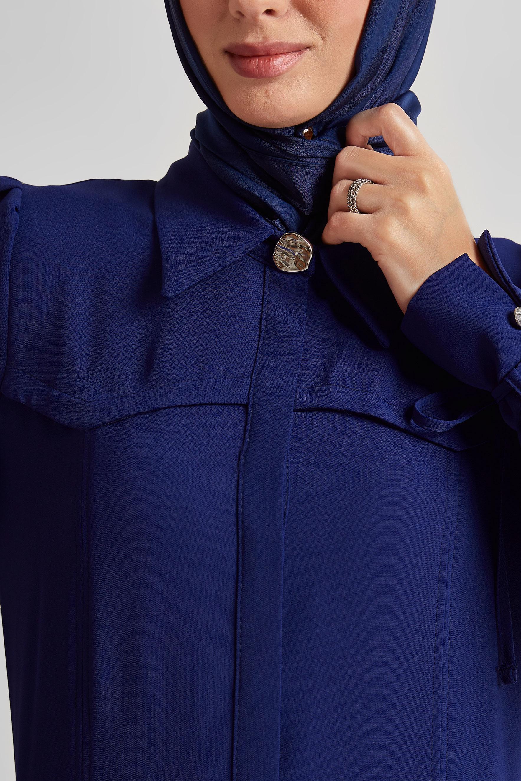 Tesettür giyim LACİVERT BAĞCIK DETAYLI TUNİK 45495