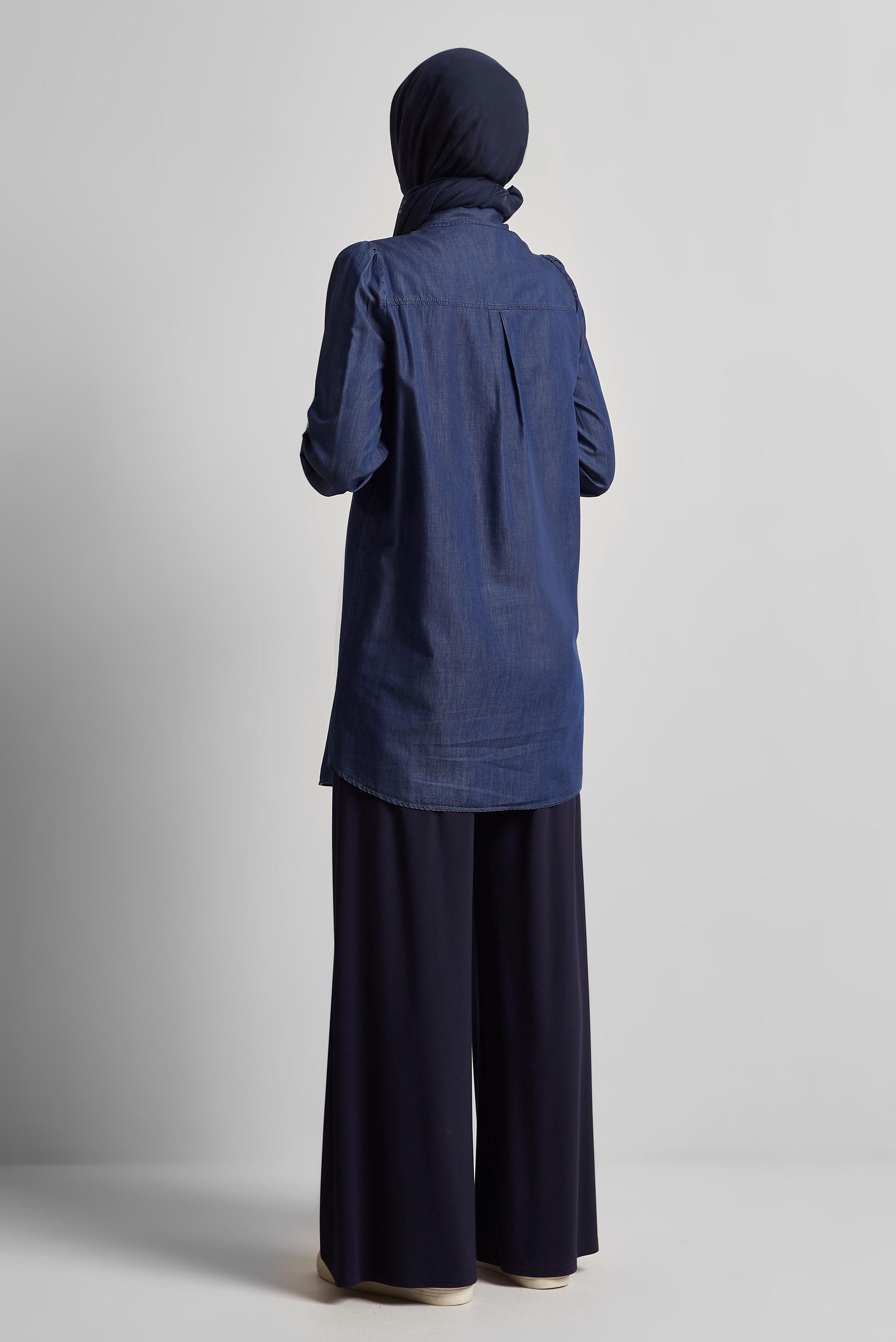 Tesettür giyim LACİVERT TAŞ BASKILI TUNİK 45507