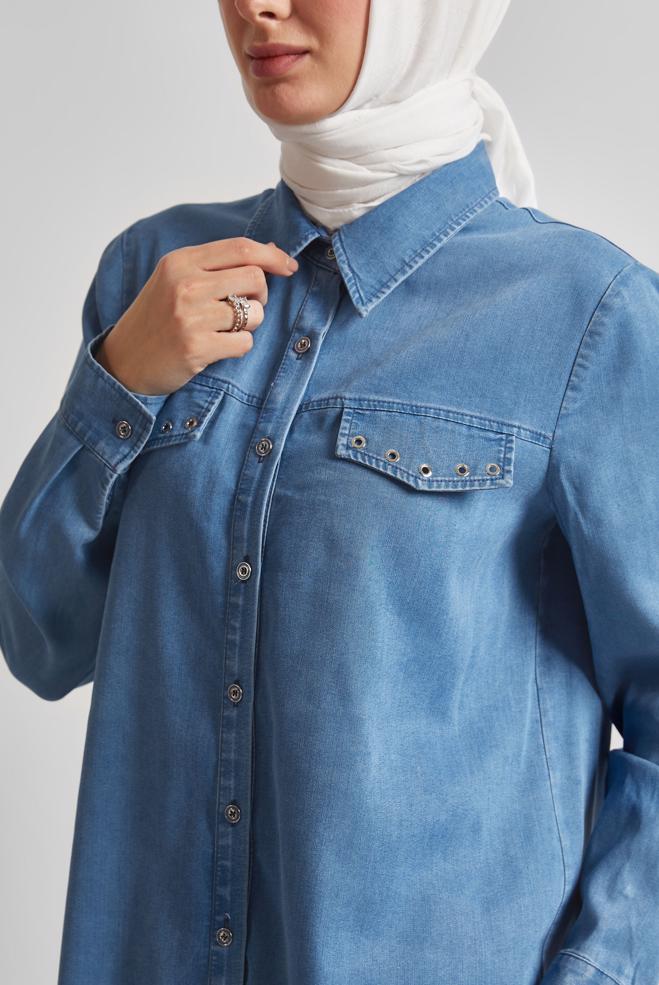Hijab clothing BLUE DENIM TUNIC 45509 - ALVİNA