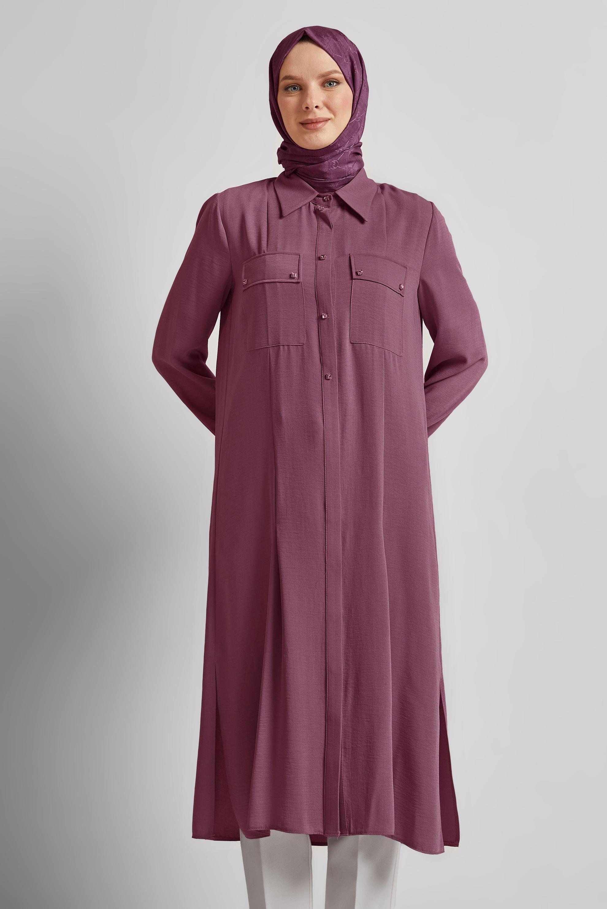 Vêtements hijab ROSE TUNIQUE LONGUE FENTE 45532