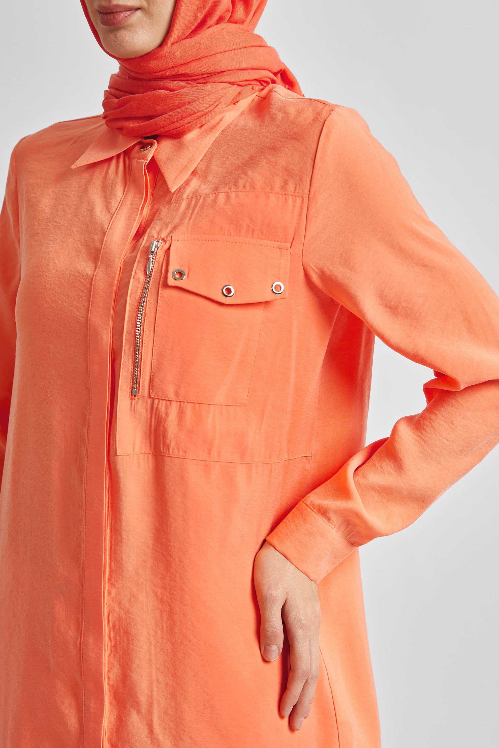 Tesettür giyim TURUNCU KUŞGÖZÜ DETAYLI TUNİK 45533