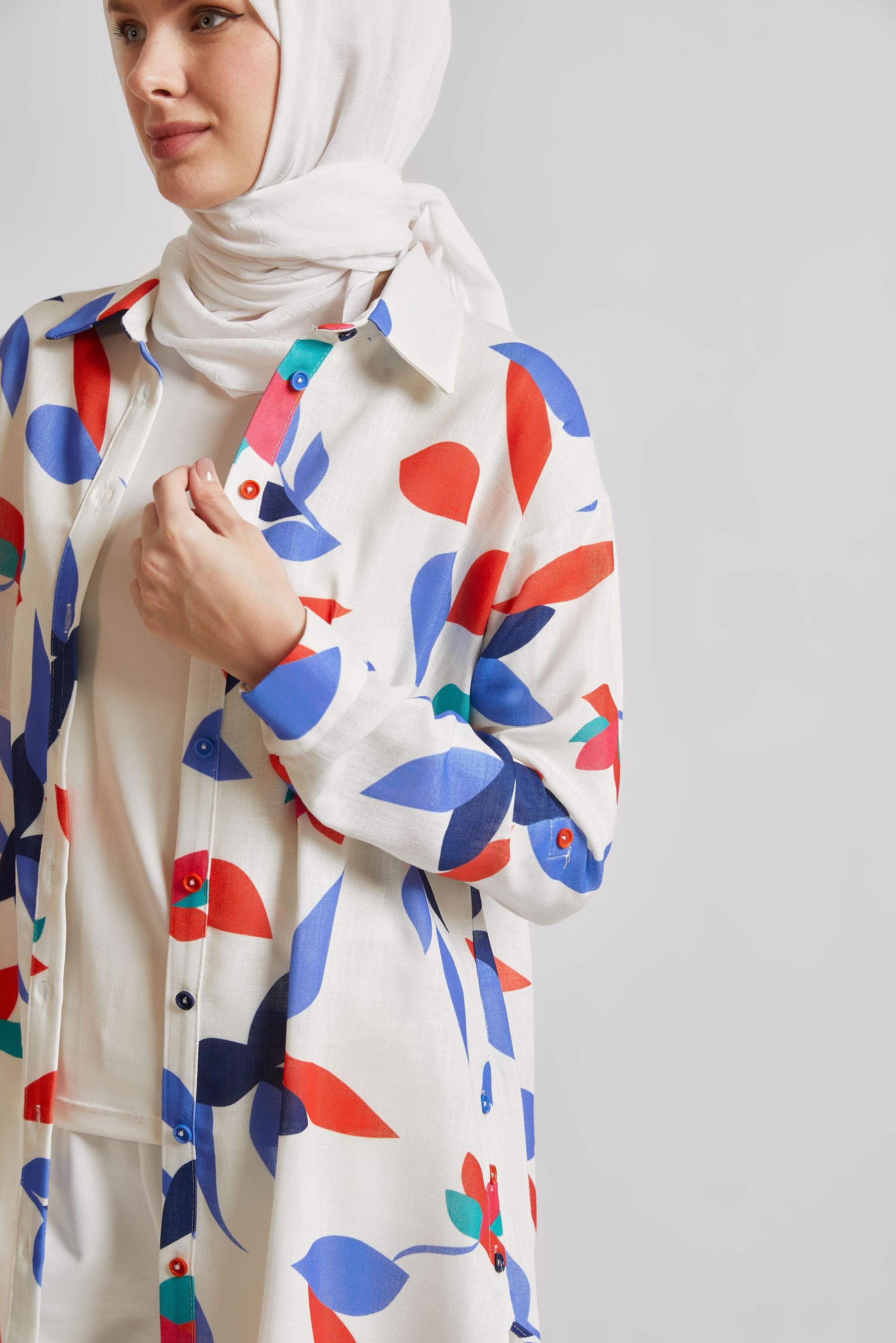 Tesettür giyim LACİVERT DESENLİ TUNİK 45563