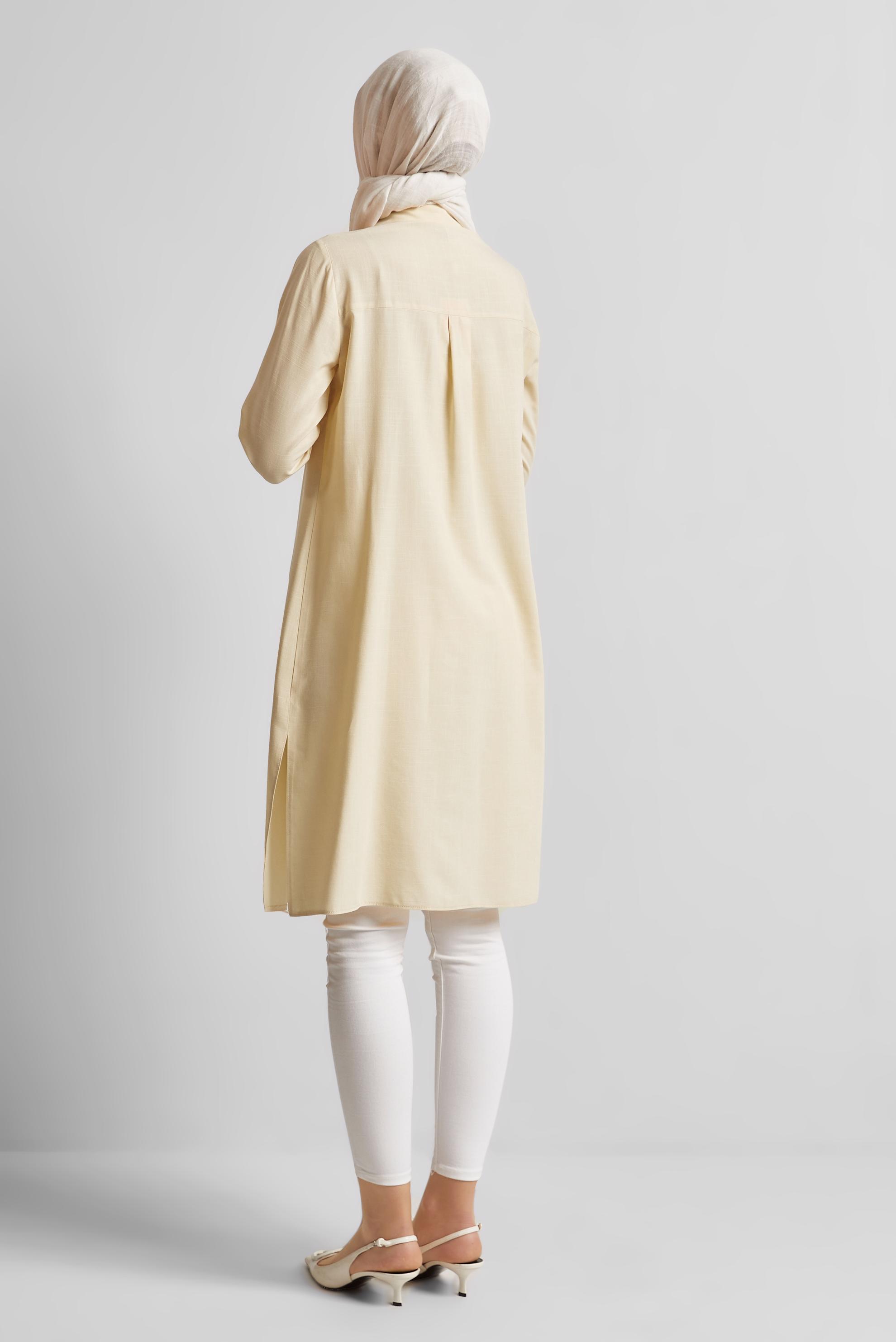 Tesettür giyim BEJ PAMUKLU TUNİK 45577