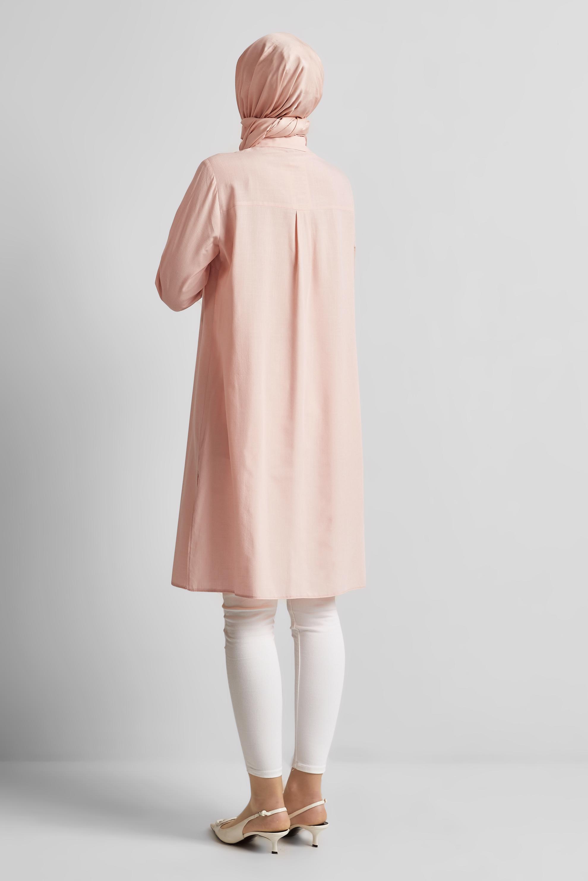Tesettür giyim PUDRA PAMUKLU TUNİK 45577