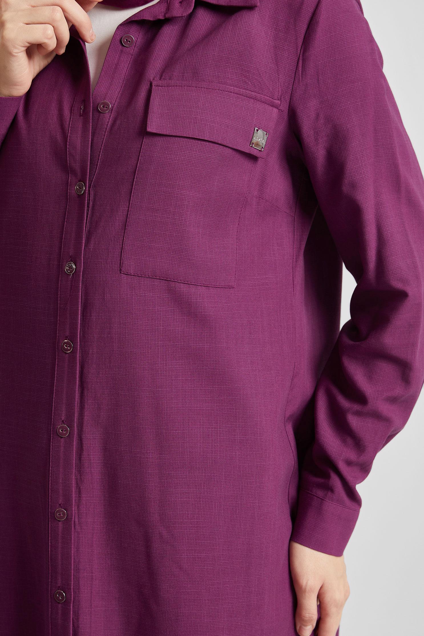 Tesettür giyim MOR PAMUKLU TUNİK 45577