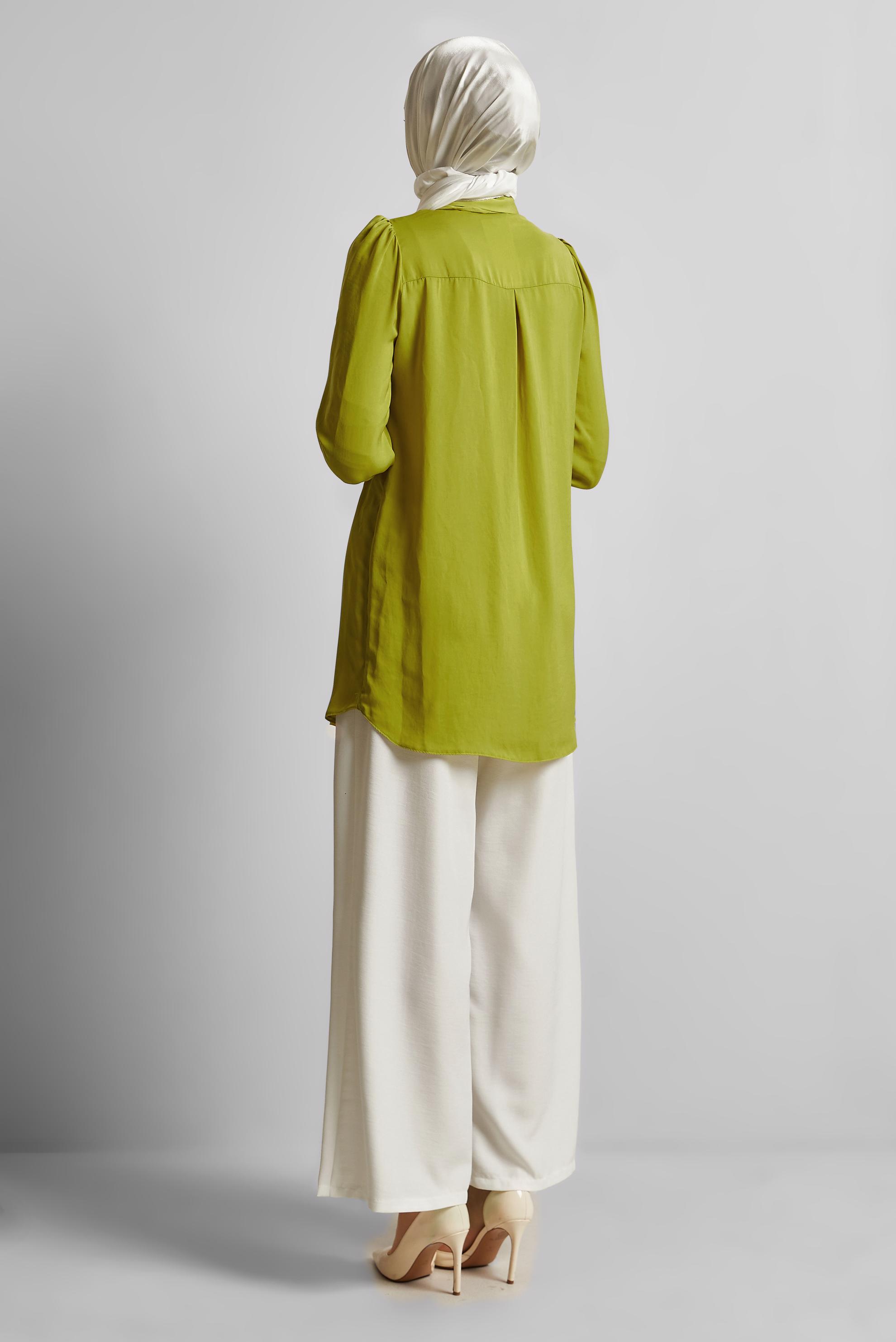 Vêtements hijab VERT TUNIQUE NOUÉE 45609