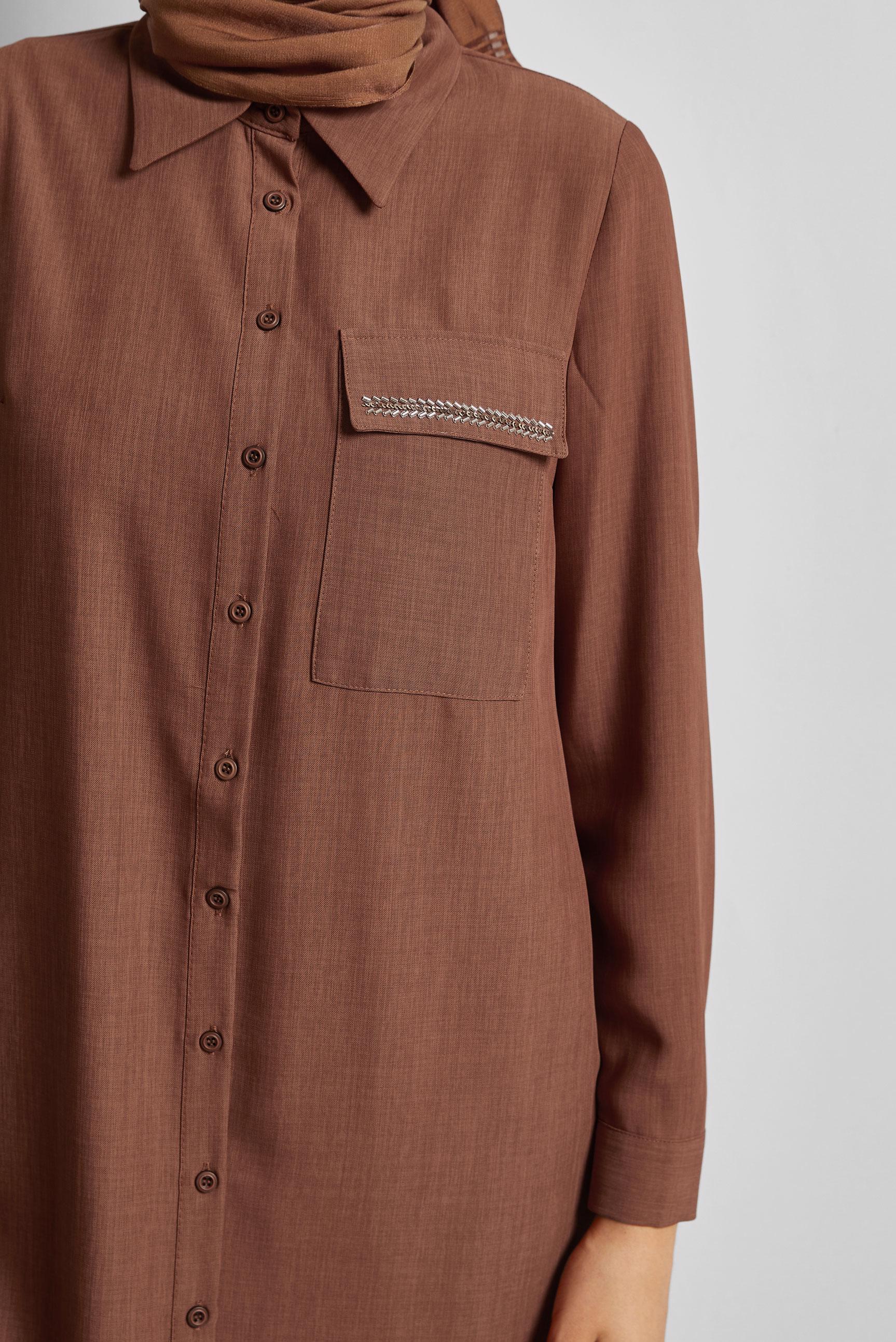 Vêtements hijab ORANGE TUNIQUE COL CHEMISE 45611