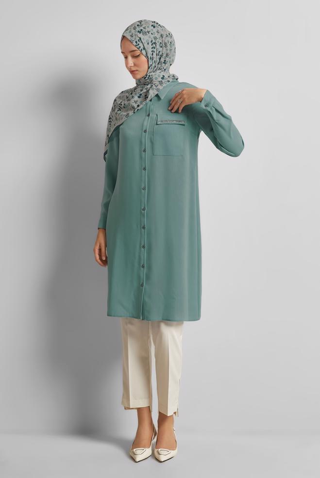 Hijab clothing GREEN 45611 LYONN TUNİK 40-48 TEK 38 - ALVİNA