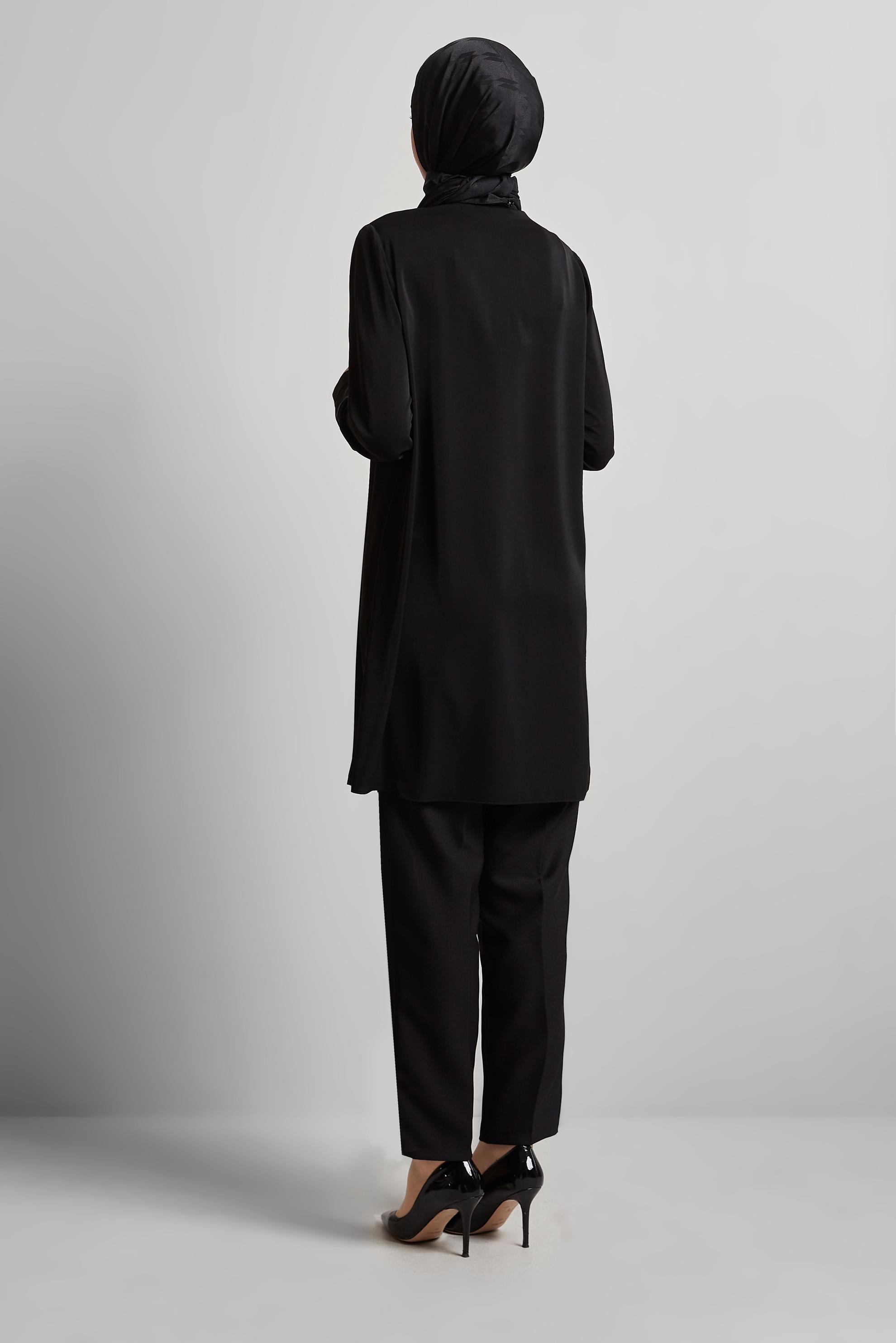 Tesettür giyim SİYAH TAŞ DETAYLI TUNİK 45619