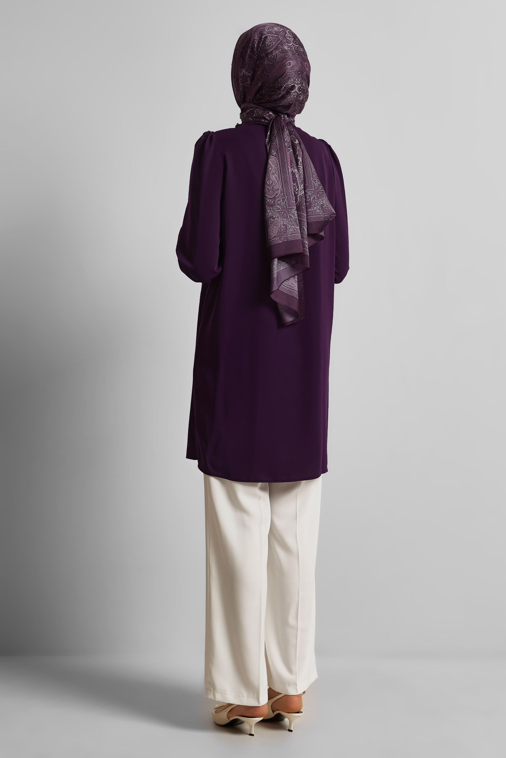 Tesettür giyim MÜRDÜM BONCUK İŞLEMELİ TUNİK 45622