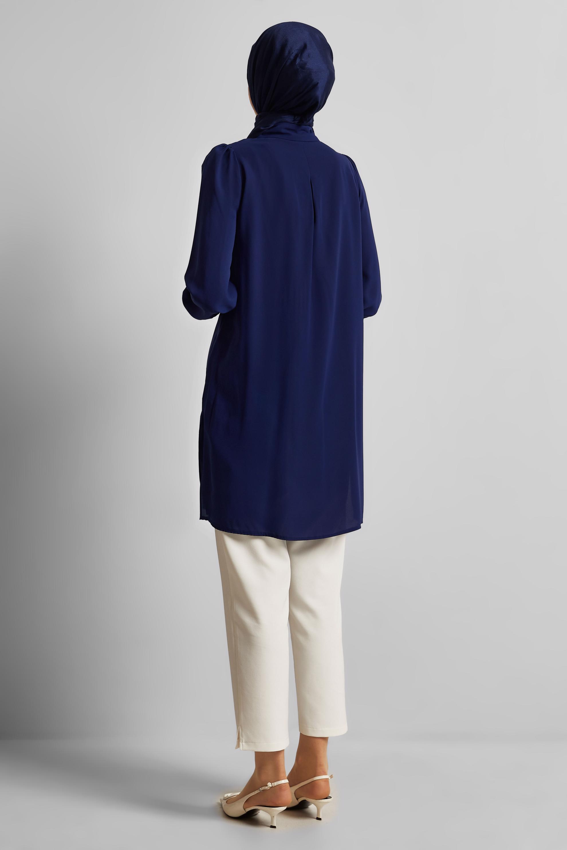 Tesettür giyim LACİVERT BONCUK İŞLEMELİ TUNİK 45622