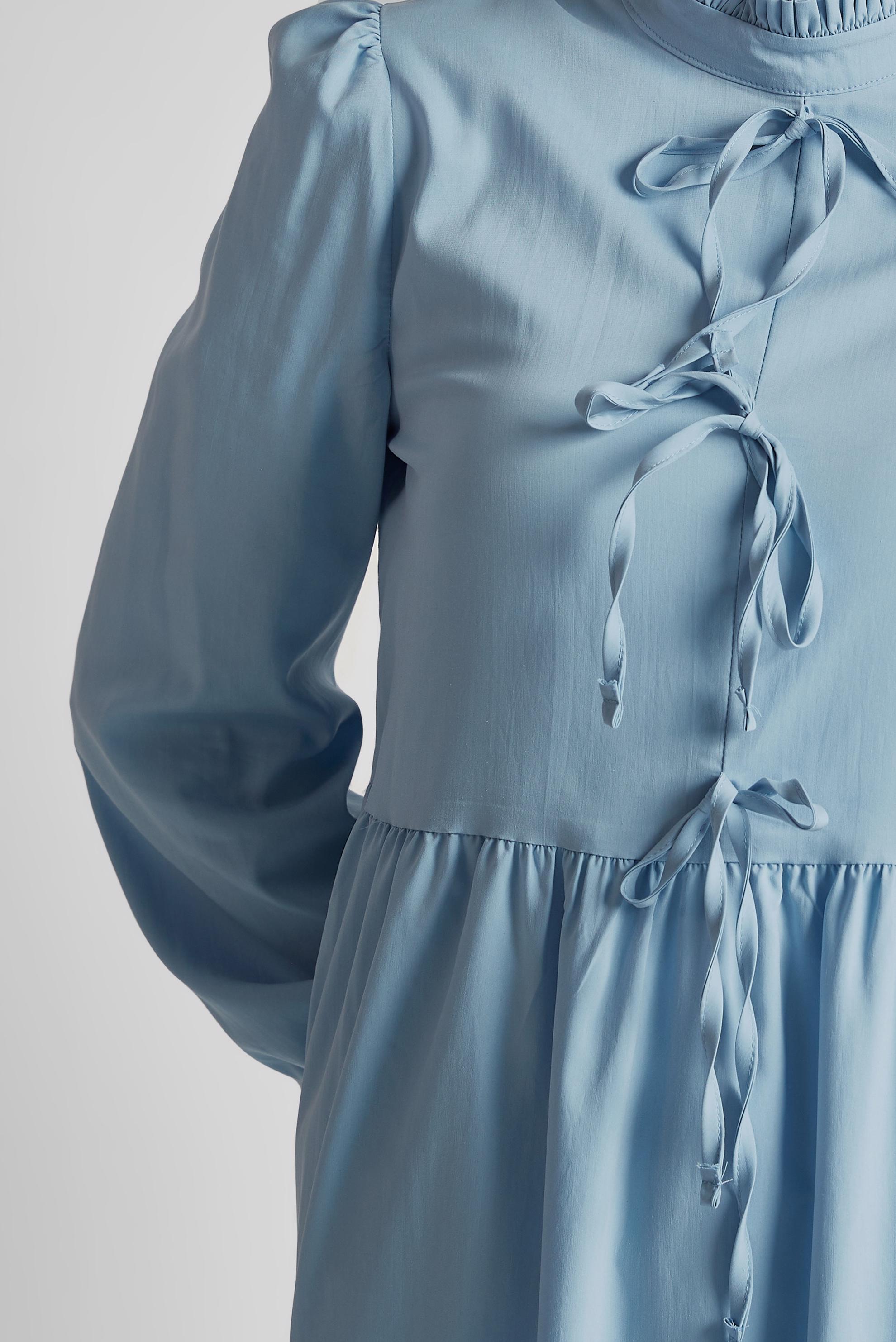 Tesettür giyim MAVİ BAĞCIK DETAYLI TUNİK 45644