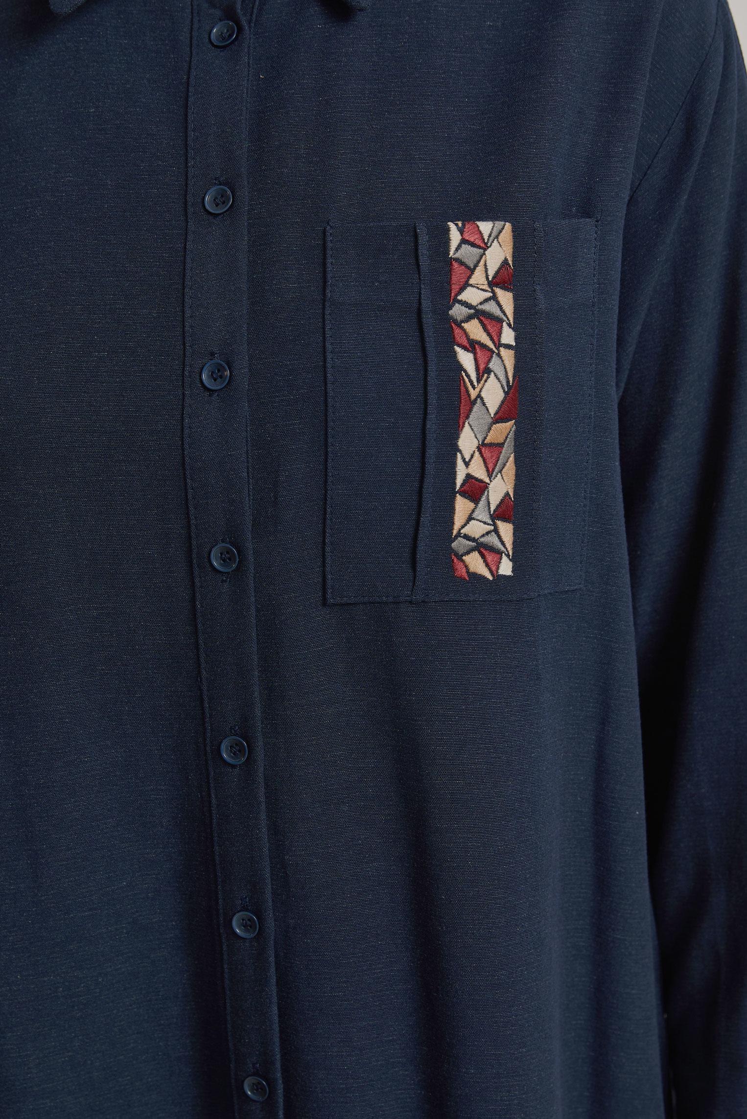 Tesettür giyim LACİVERT VİSKON KETEN TUNİK 45646