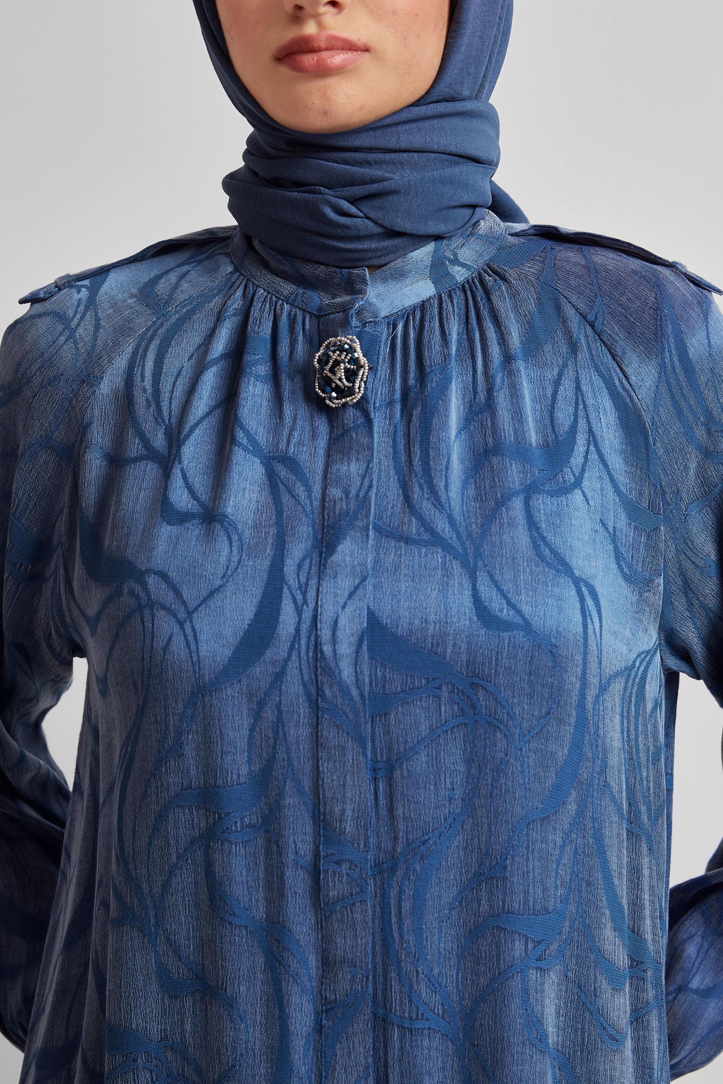 Tesettür giyim LACİVERT DESENLİ TUNİK 45652