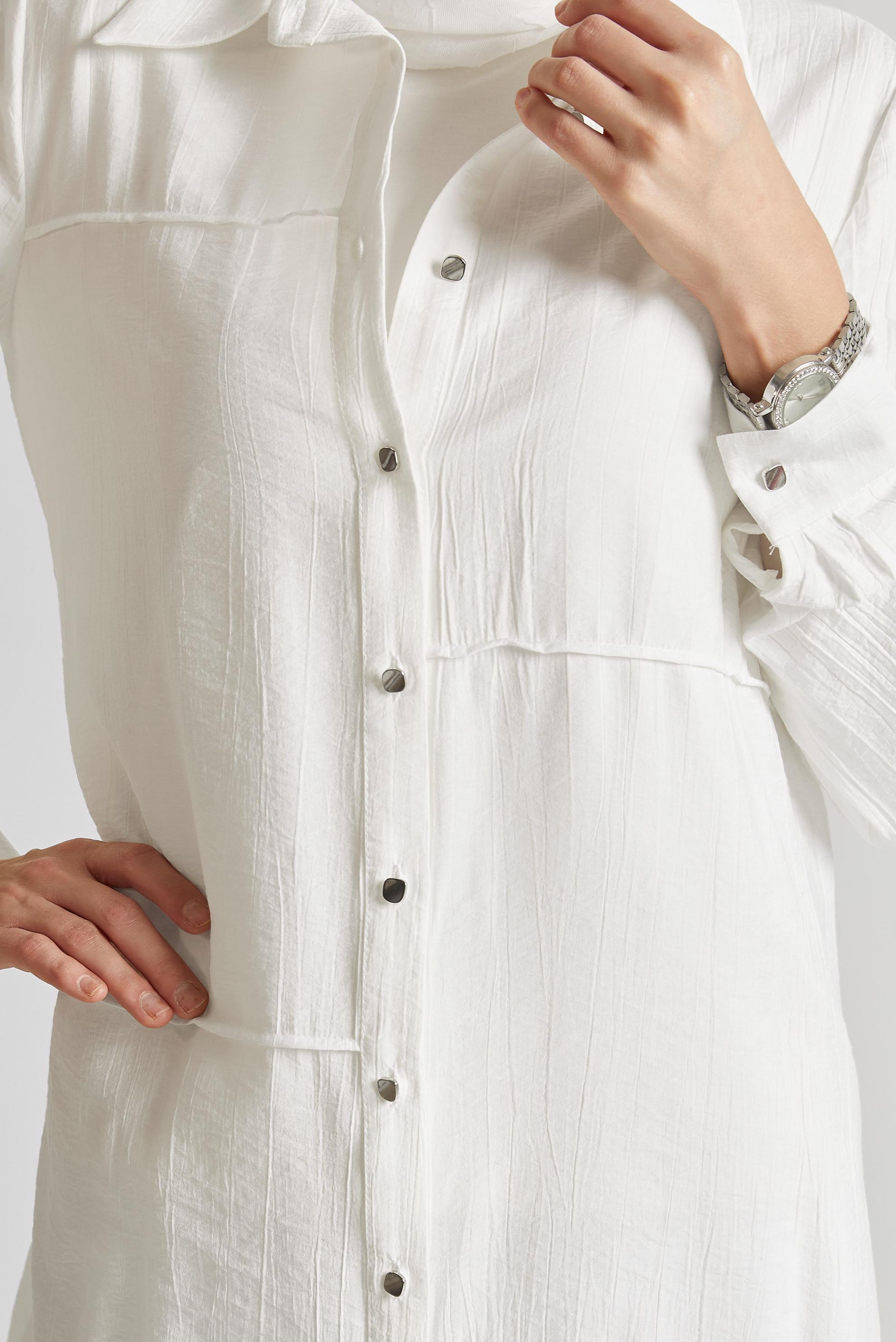 Tesettür giyim BEYAZ GÖMLEK YAKA TUNİK 45676