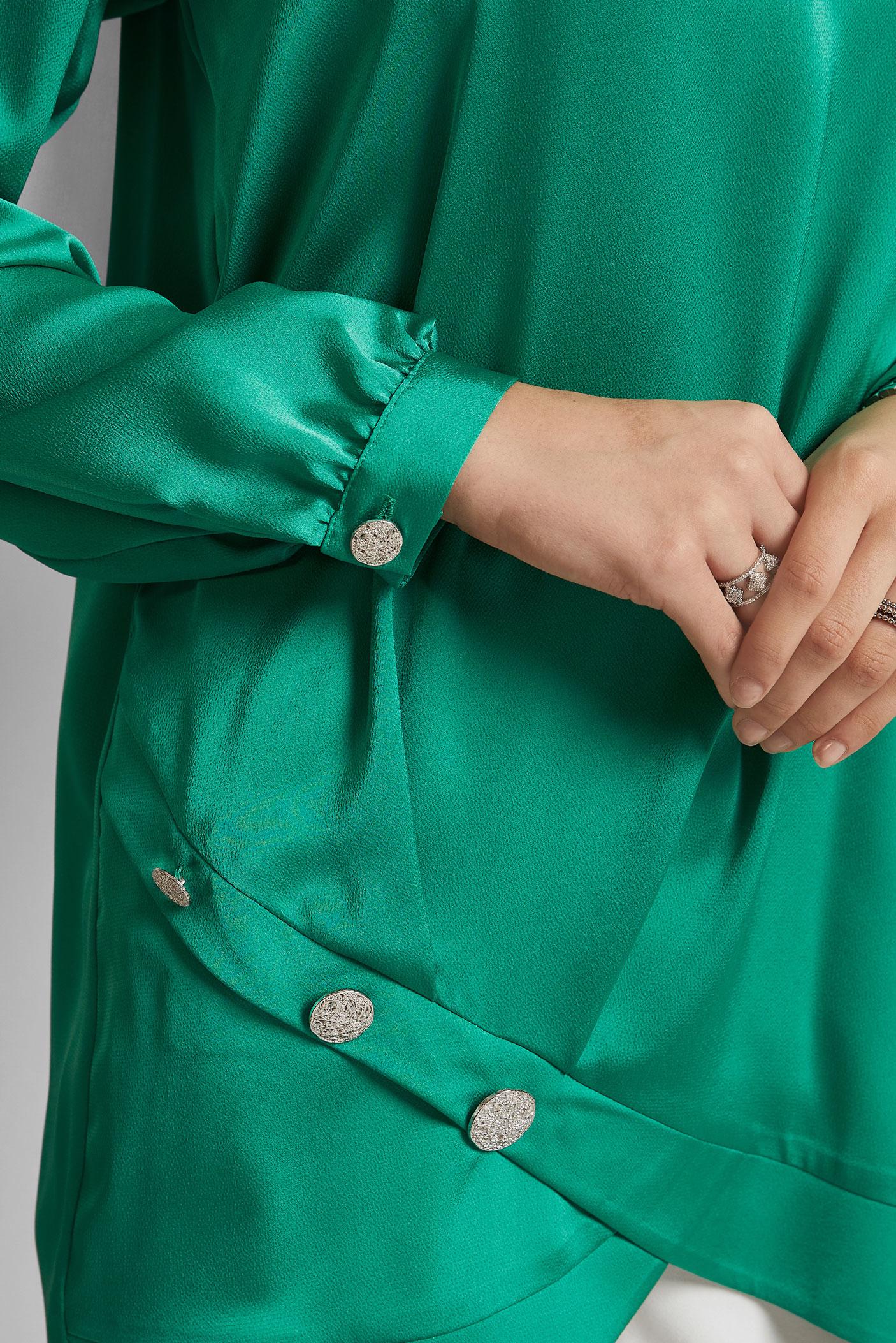 Tesettür giyim YEŞİL ASİMETRİK KESİM TUNİK 45679