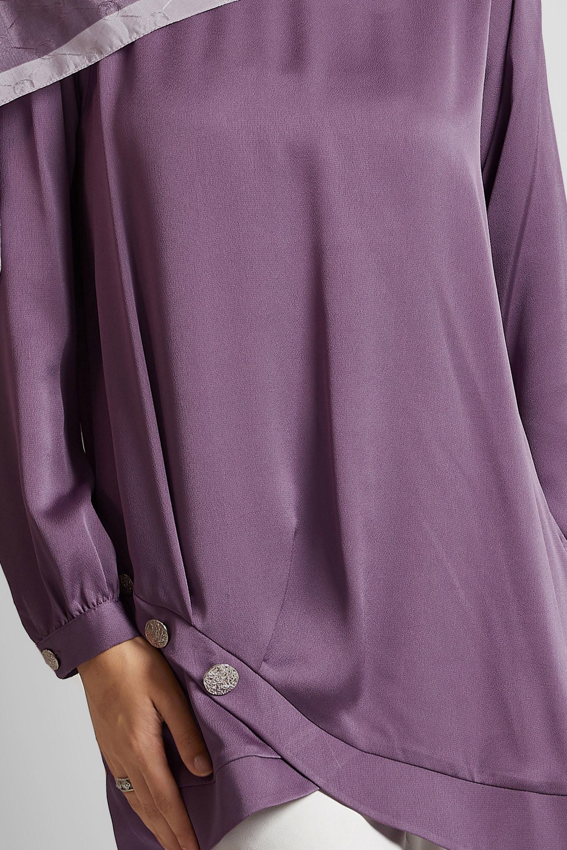 Tesettür giyim MOR ASİMETRİK KESİM TUNİK 45679
