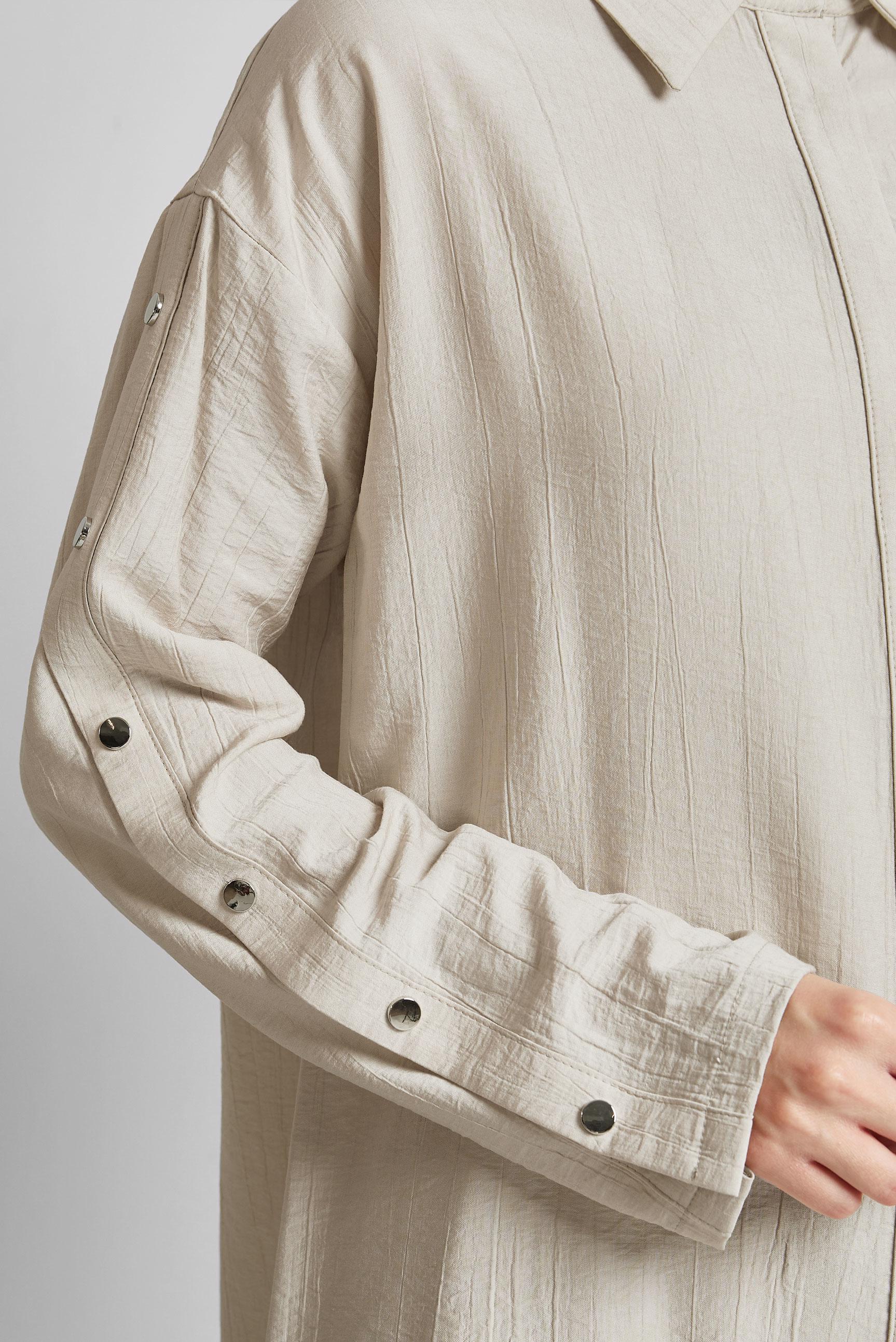 Tesettür giyim BEJ ÇITÇIT DETAYLI TUNİK 45681