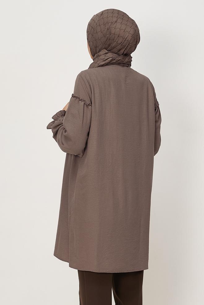 Vêtements hijab VISON TUNIQUE COL CHEMISE 45690 - ALVİNA