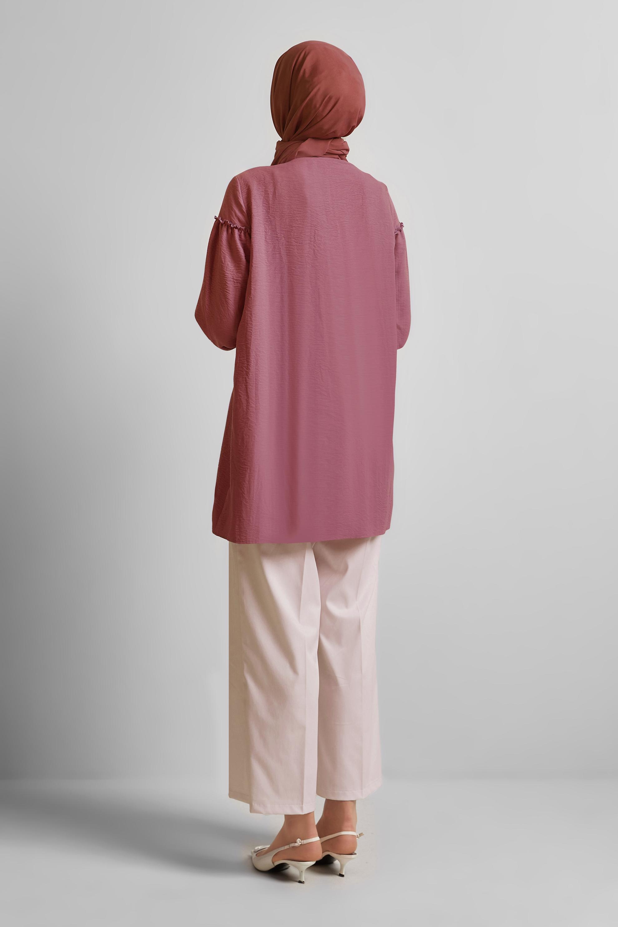 Hijab clothing PINK SHIRT COLLAR TUNIC 45690