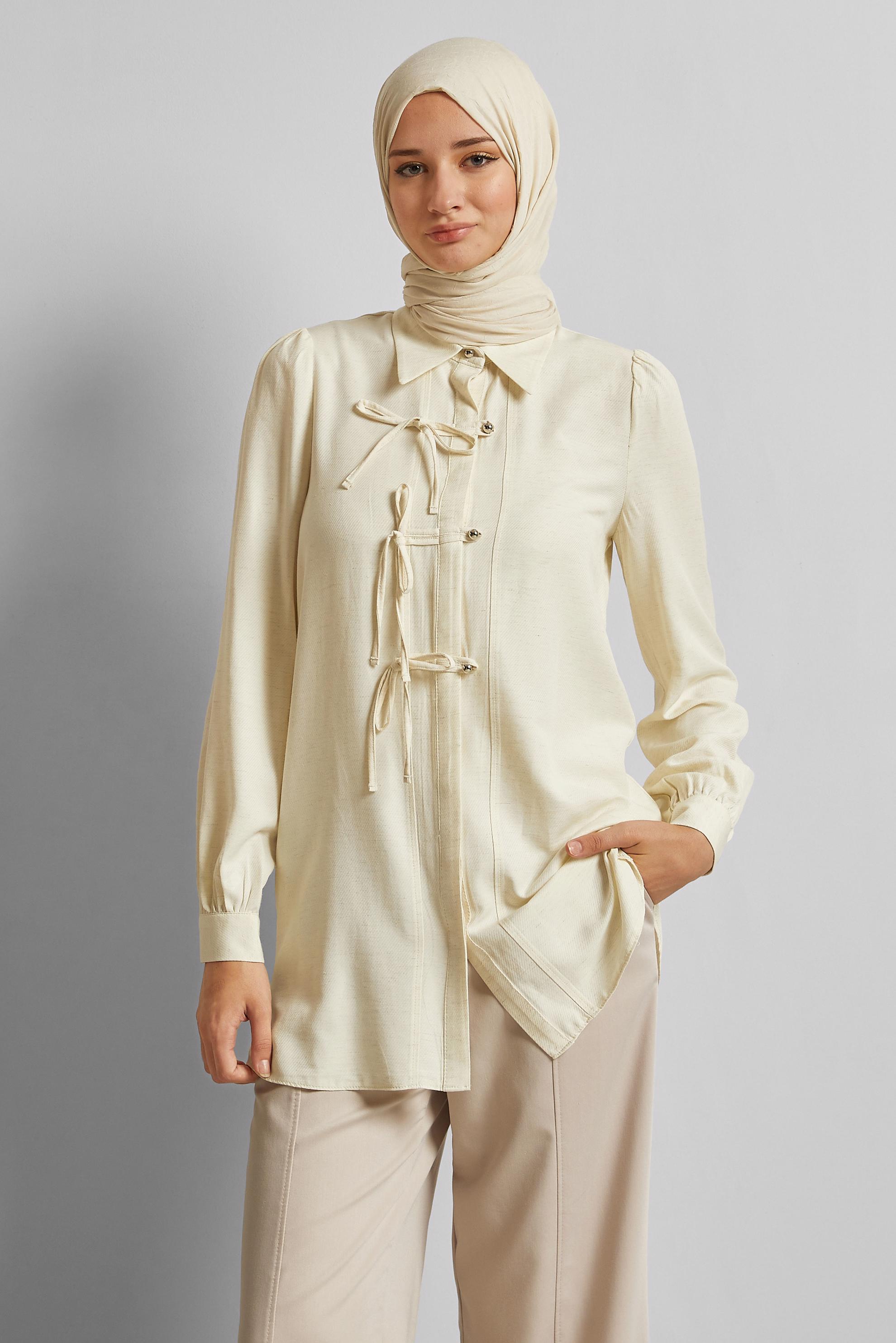 Vêtements hijab ÉCRUE TUNIQUE AÉROBIE EN LIN 45716