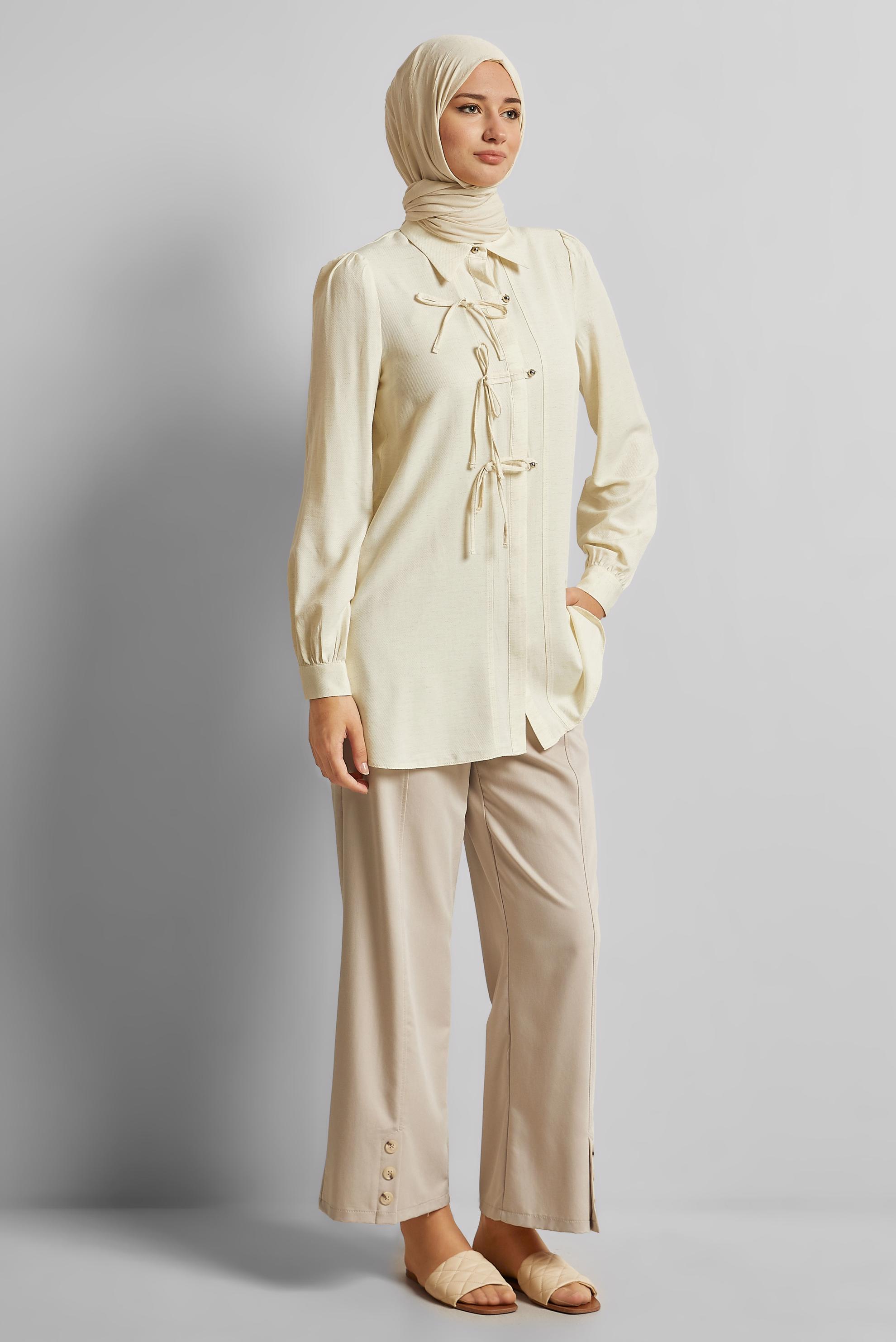 Vêtements hijab ÉCRUE TUNIQUE AÉROBIE EN LIN 45716