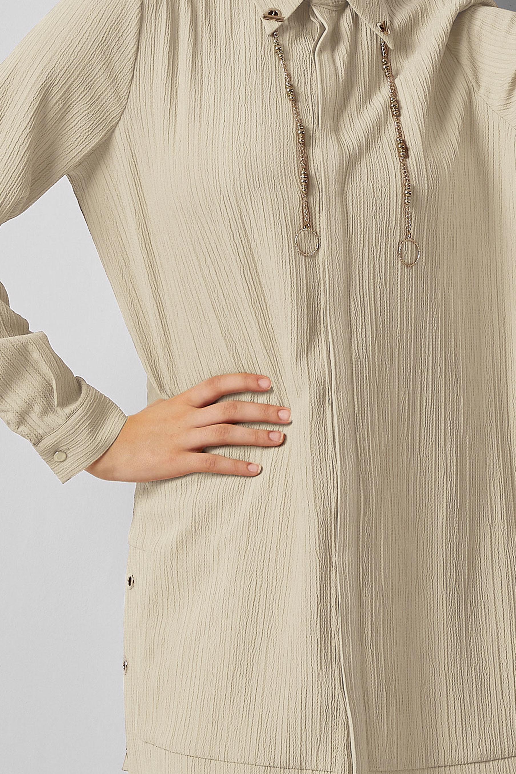 Vêtements hijab BEIGE TUNIQUE DÉTAILLÉE DE CHAÎNE 45722