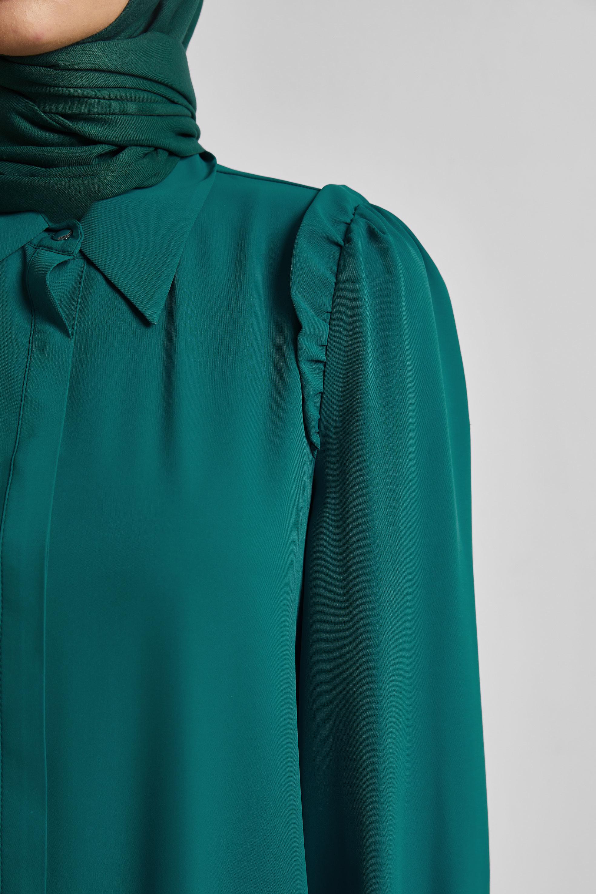 Tesettür giyim MAVİ GÖMLEK YAKA TUNİK 45723