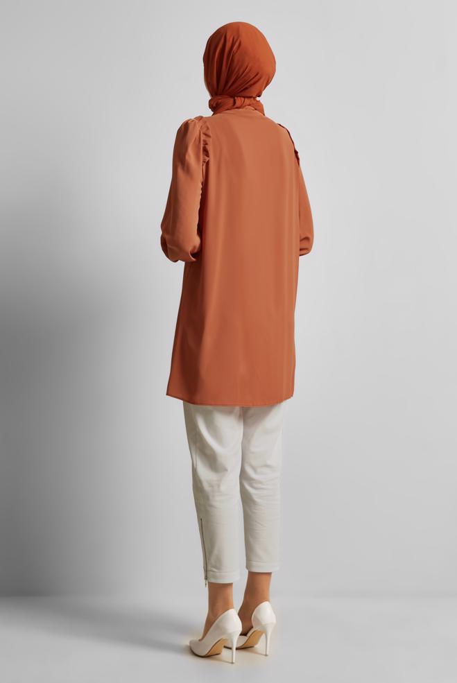 Vêtements hijab TABA TUNIQUE COL CHEMISE 45723 - ALVİNA