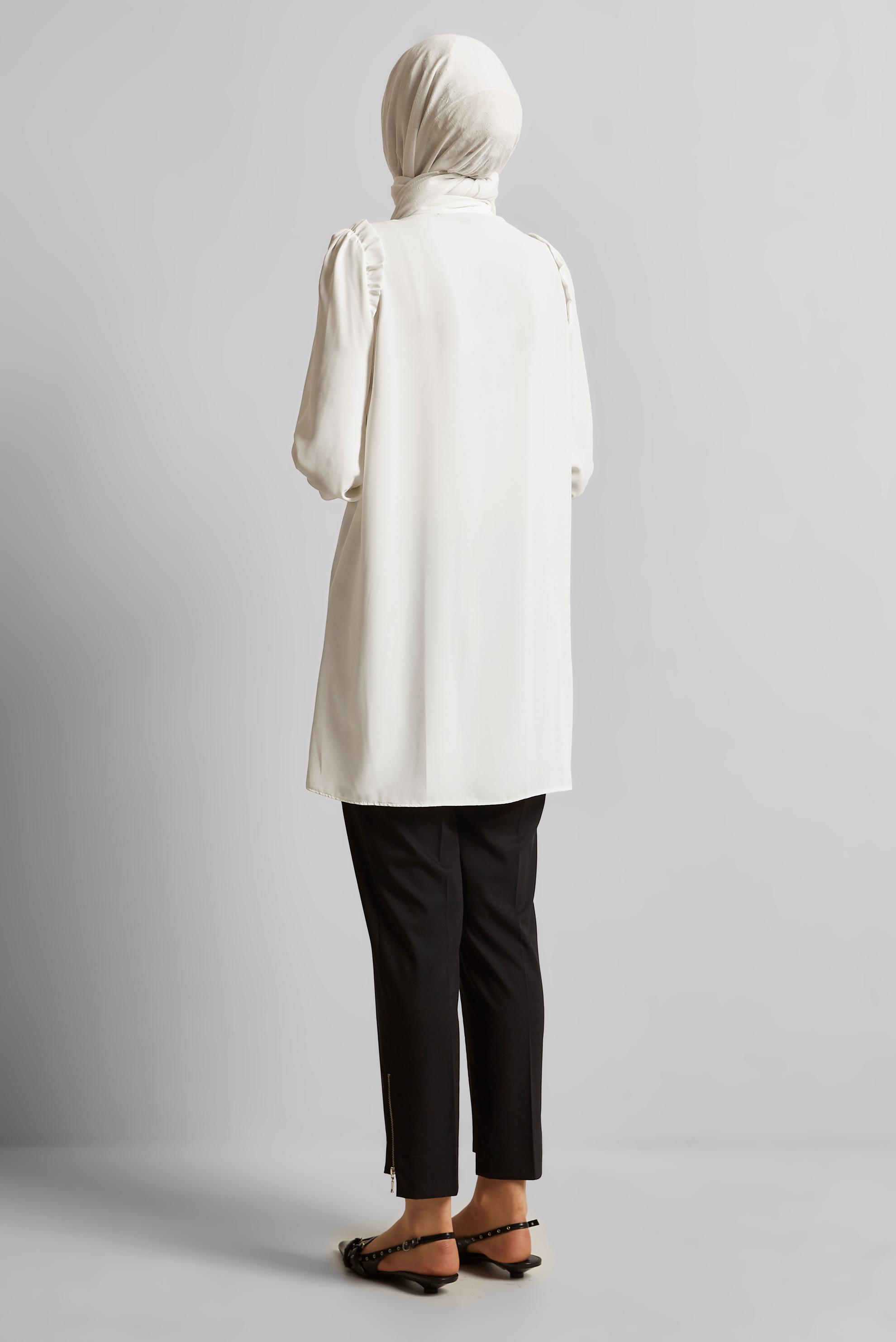 Tesettür giyim BEYAZ GÖMLEK YAKA TUNİK 45723