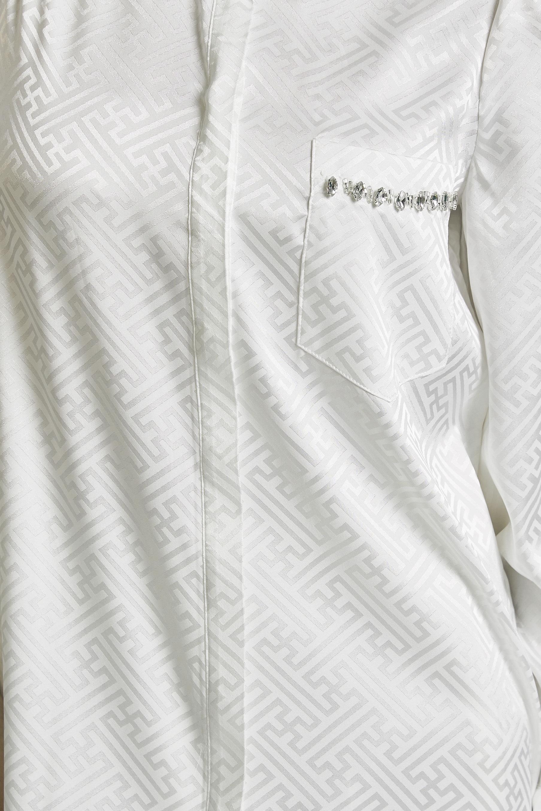 Tesettür giyim BEYAZ SATEN JAKAR TUNİK 45724