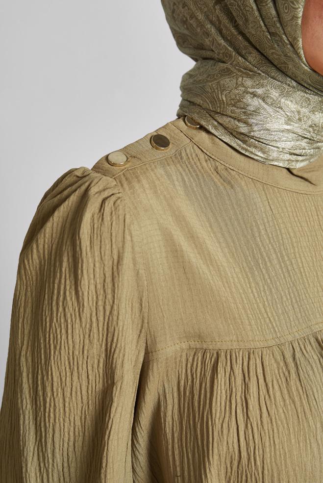 Hijab-Kleidung BRAUN TUNIKA MIT KNOPFDETAIL 45731 - ALVİNA