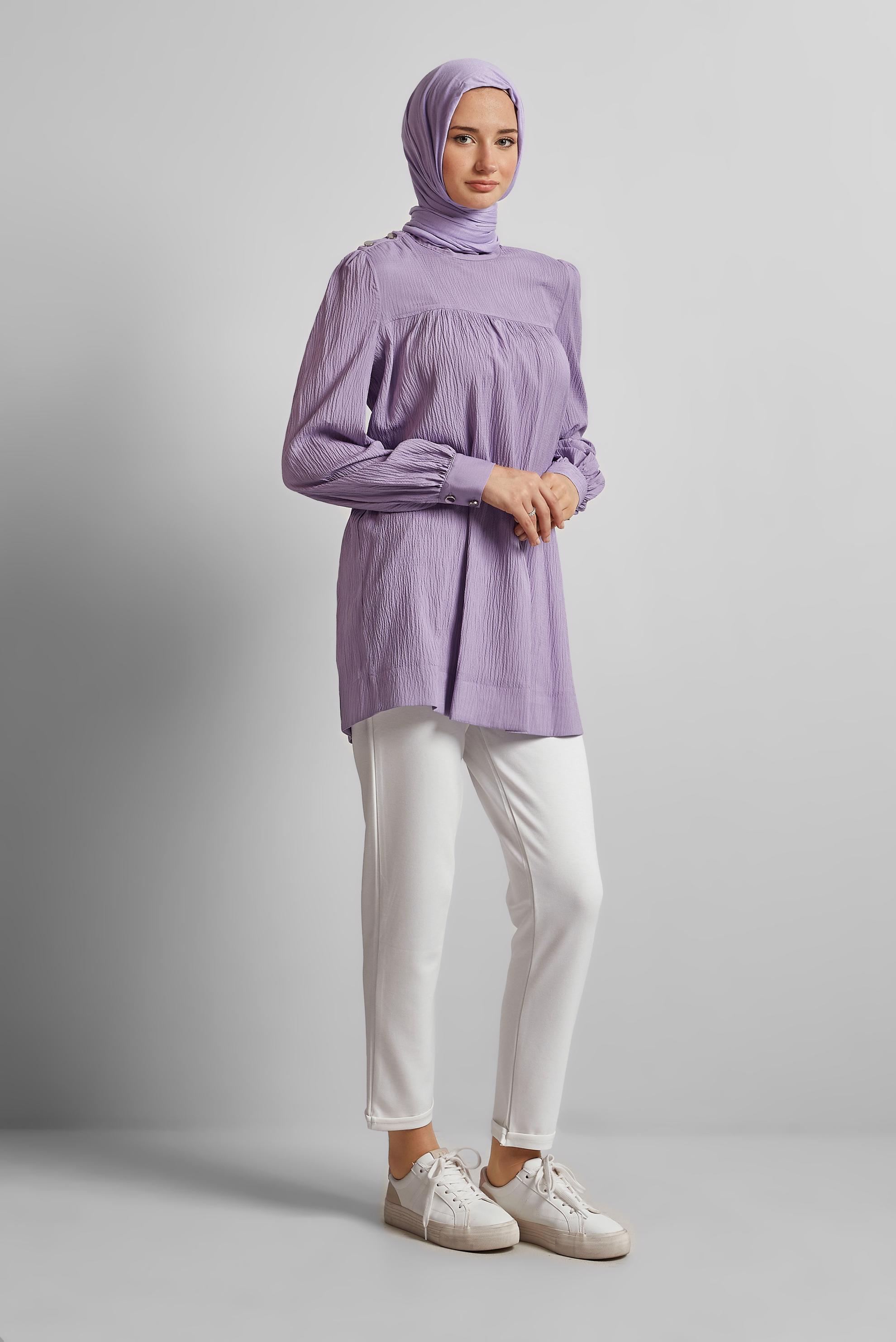 Tesettür giyim MÜRDÜM DÜĞME DETAYLI TUNİK 45731