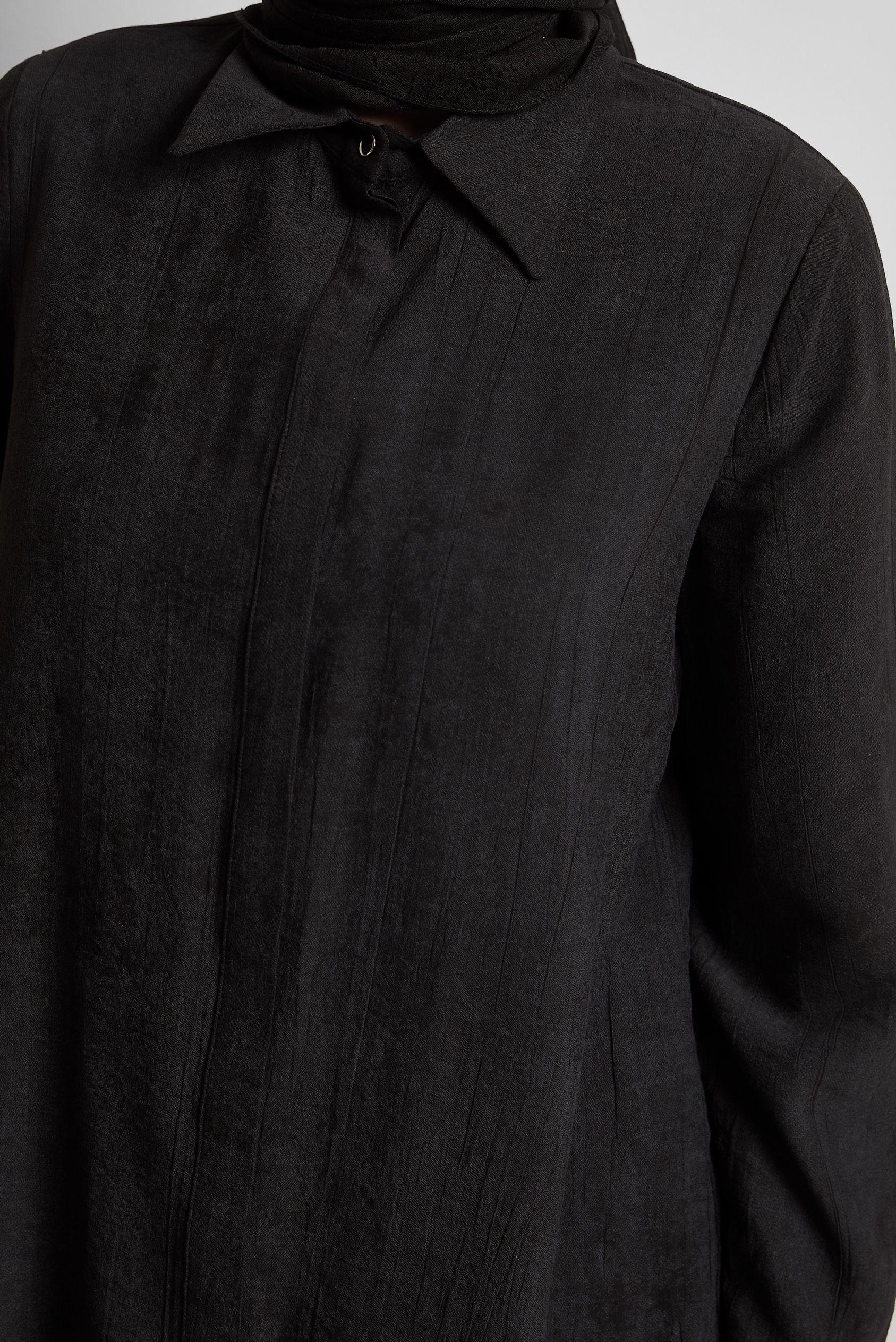 Vêtements hijab NOIR TUNIQUE COL CHEMISE 45764