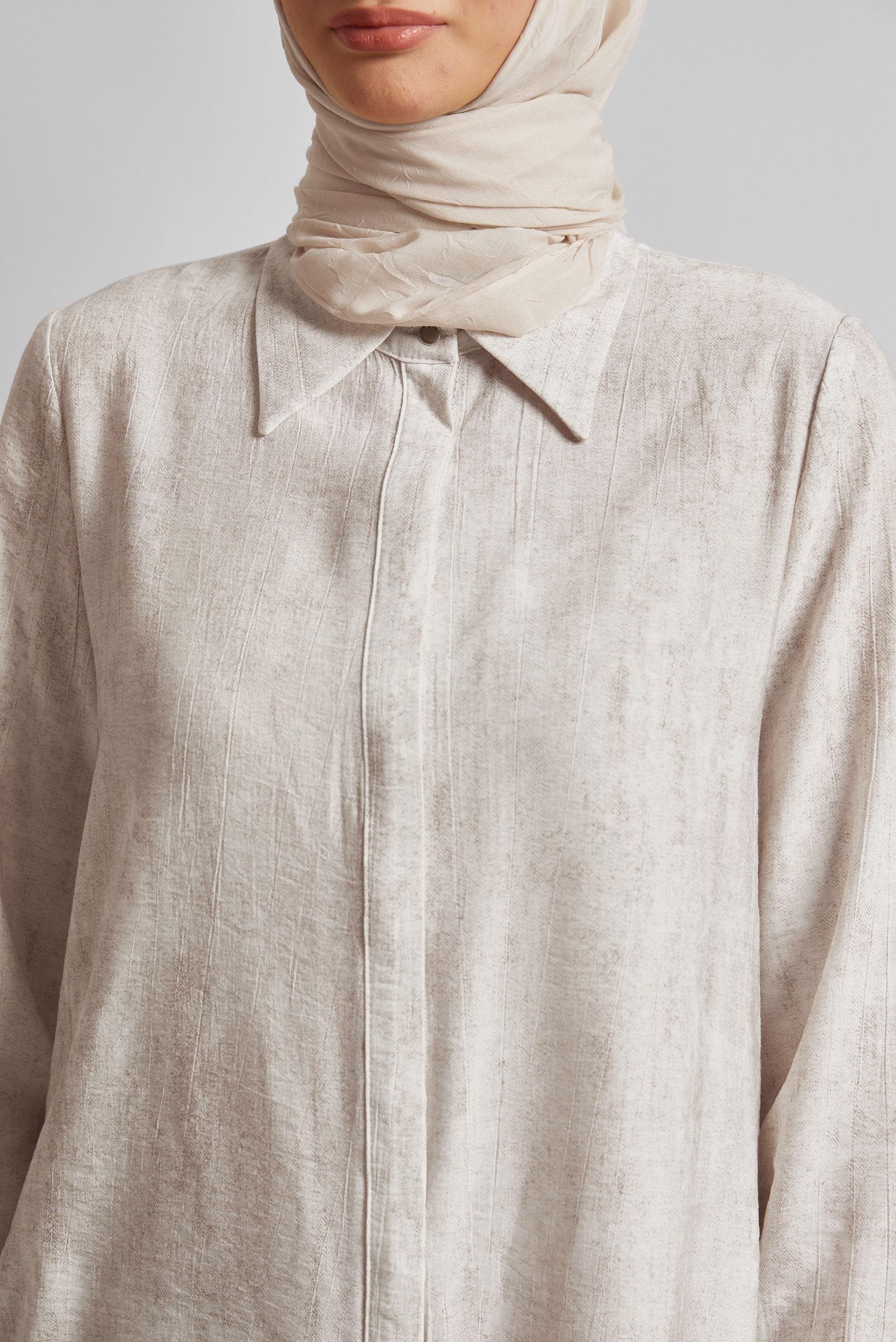 Vêtements hijab ÉCRUE TUNIQUE COL CHEMISE 45764